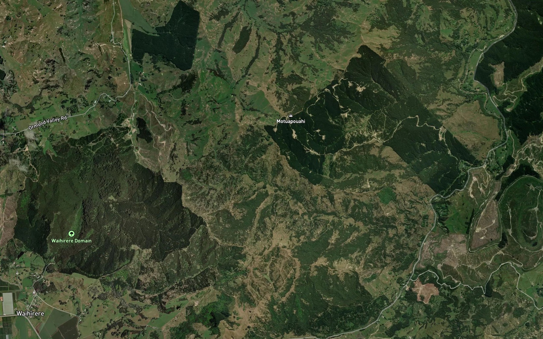 Satellite map of the Horoweka Stream