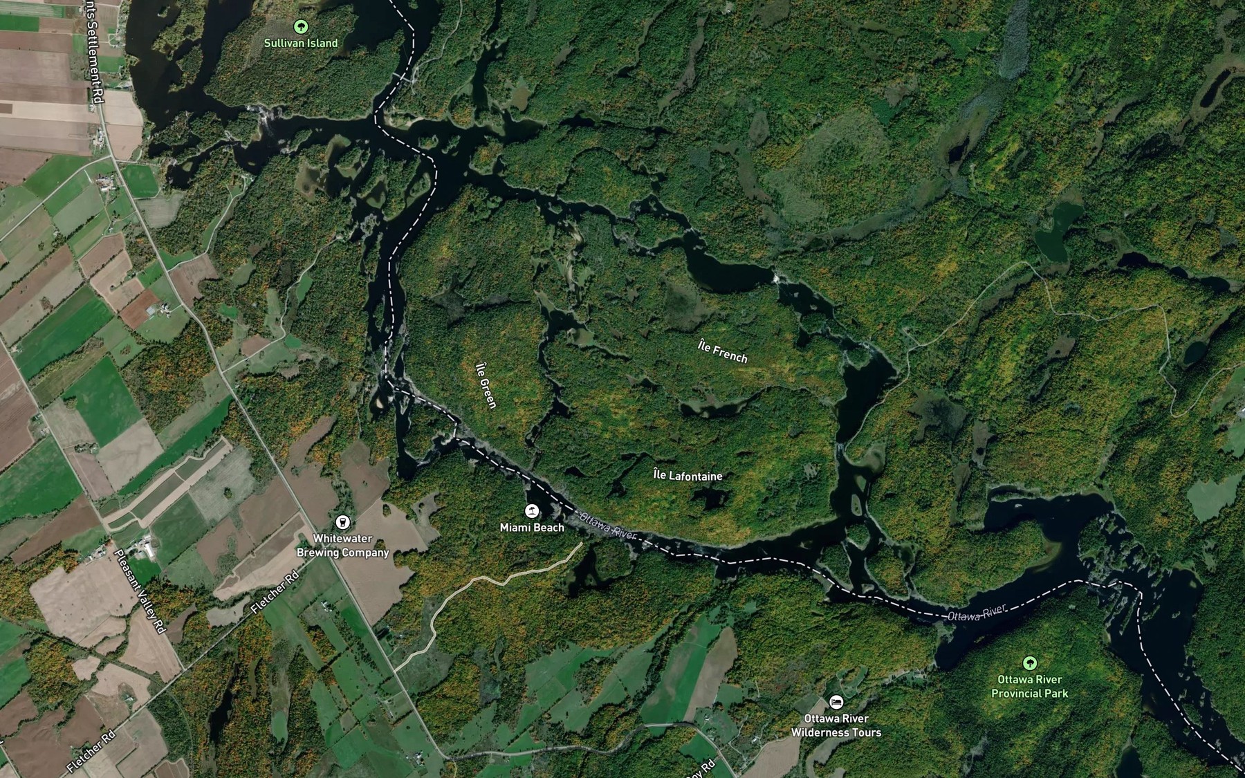 Satellite map of the Black Rapids