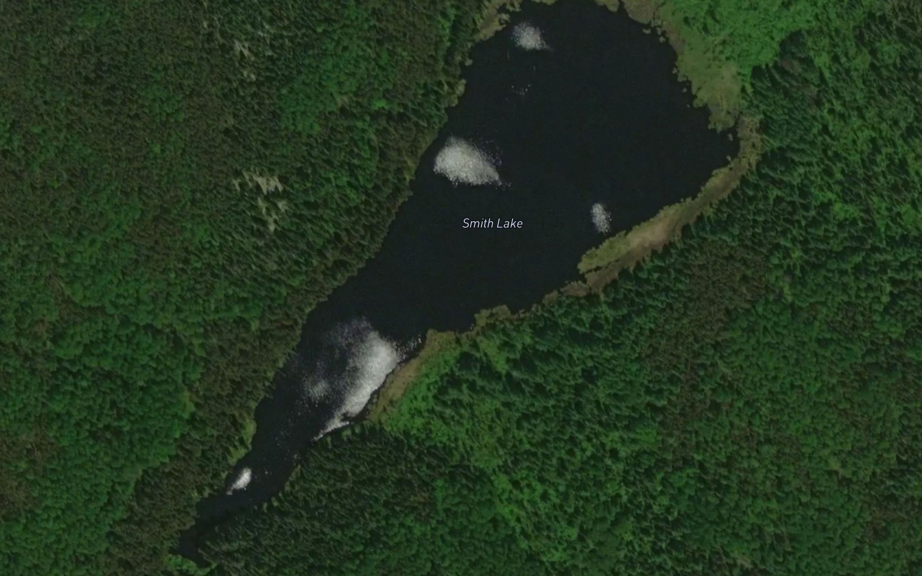 Satellite map of the Smith Lake