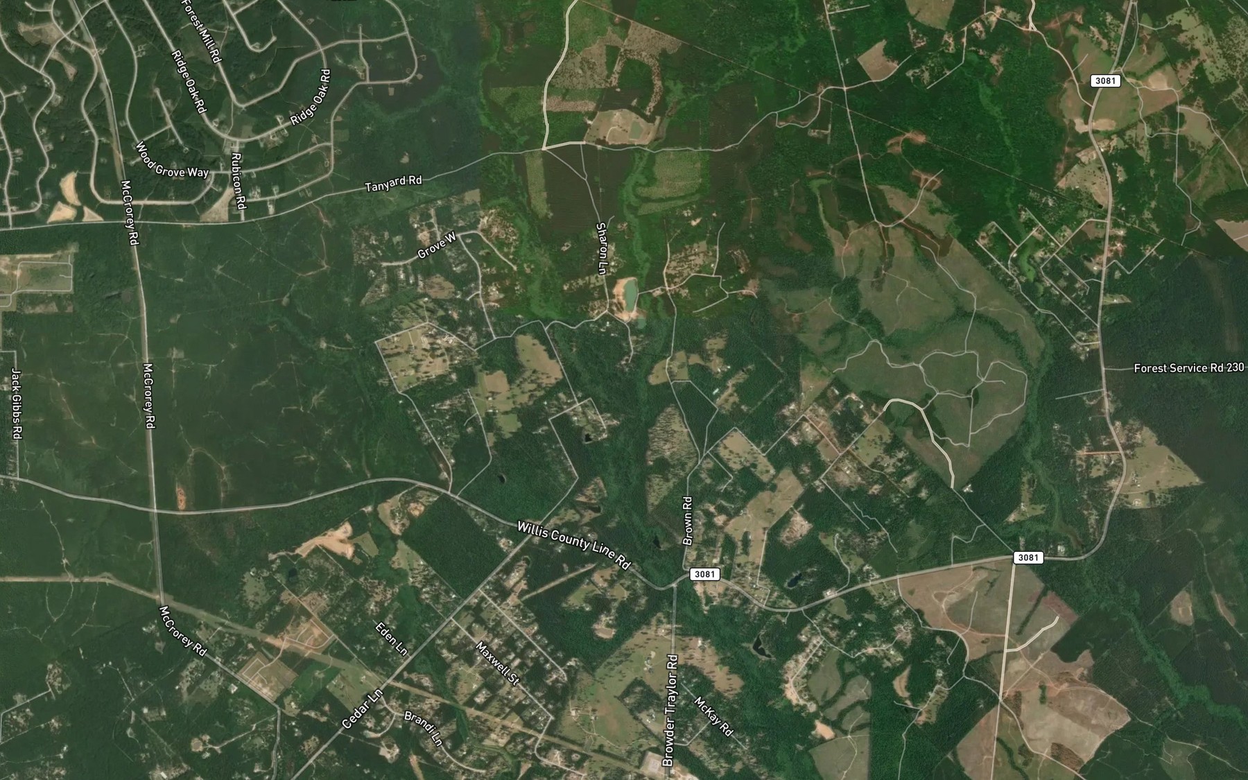 Satellite map of the Turkey Creek