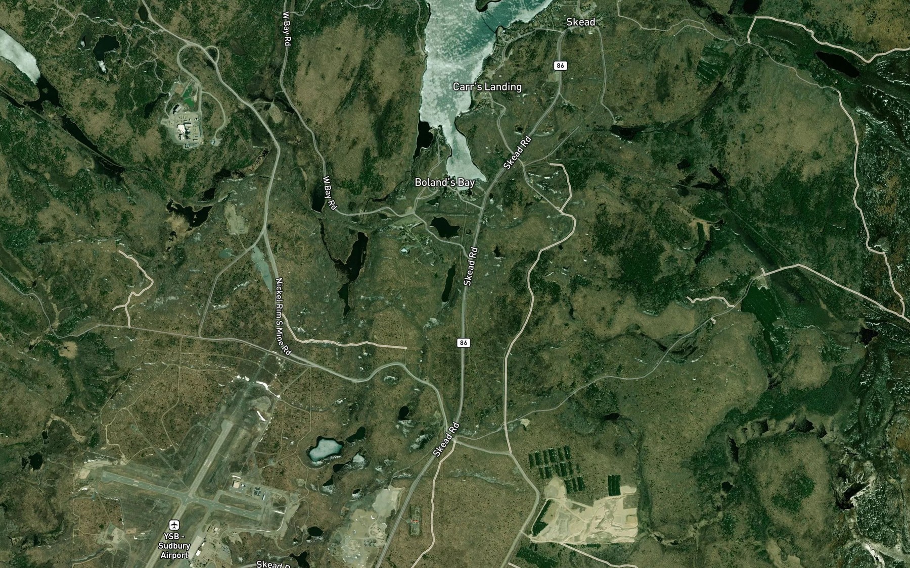 Satellite map of the Pot Hole Lake