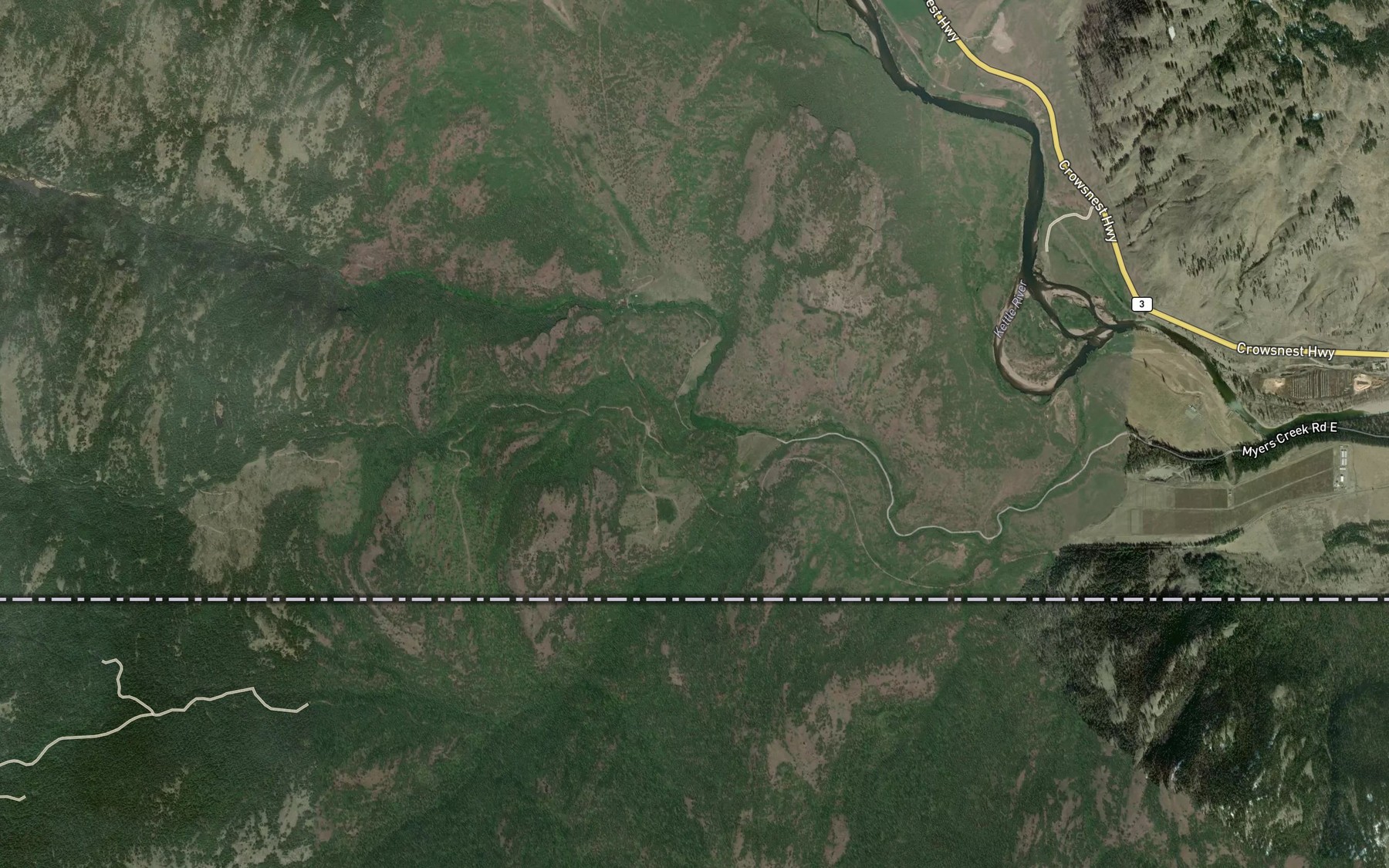 Satellite map of the March Creek