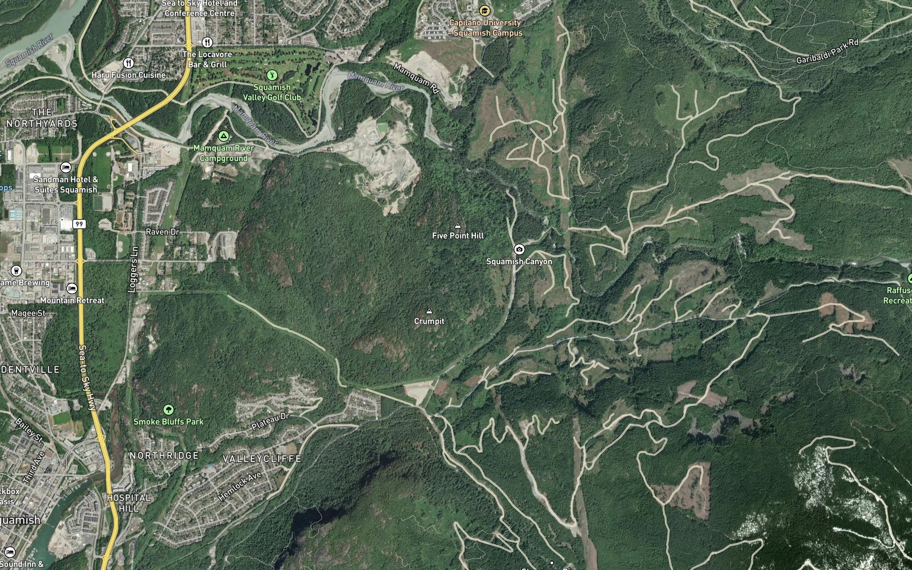 Satellite map of the Ring Creek