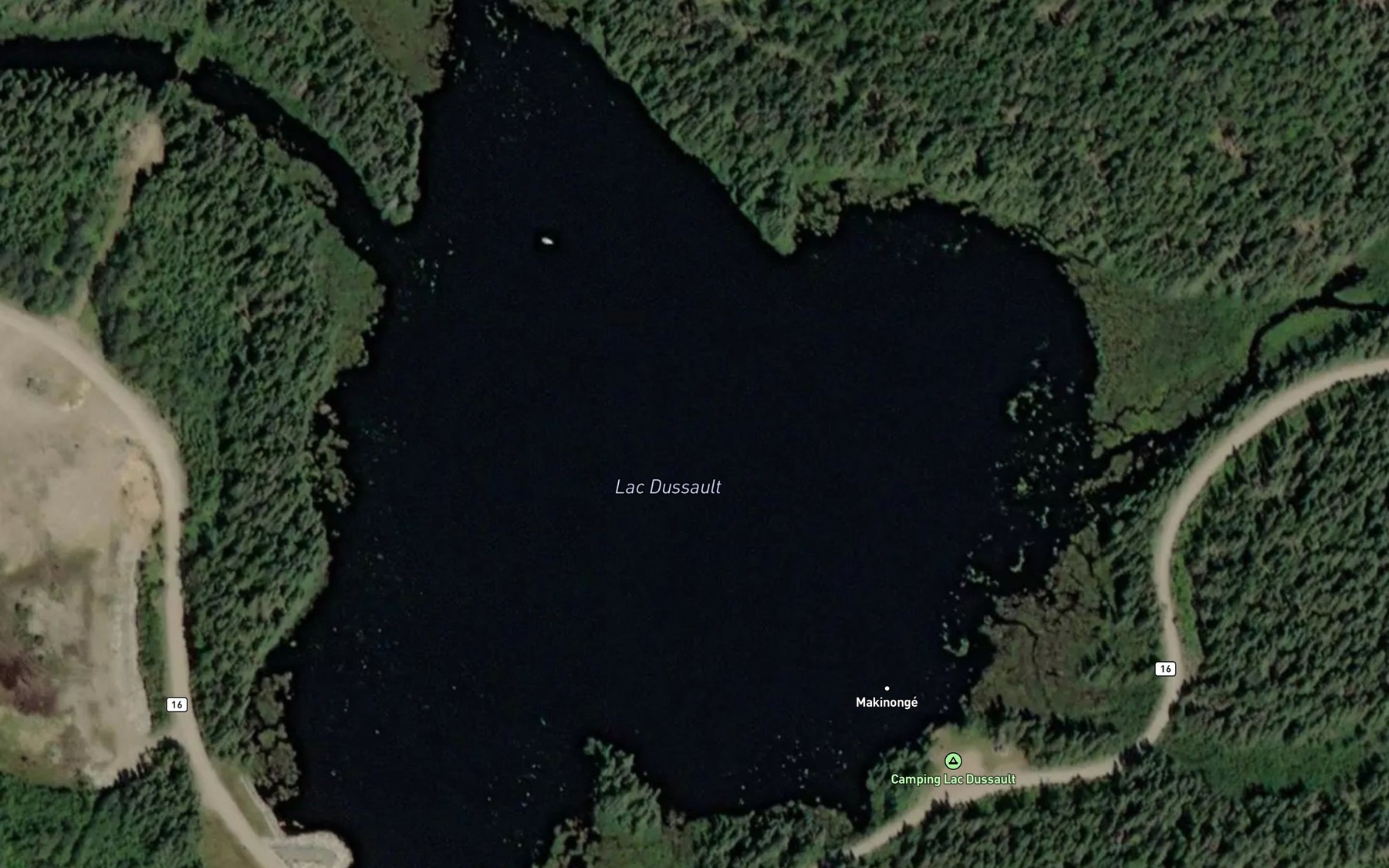 Satellite map of the Lac Dussault