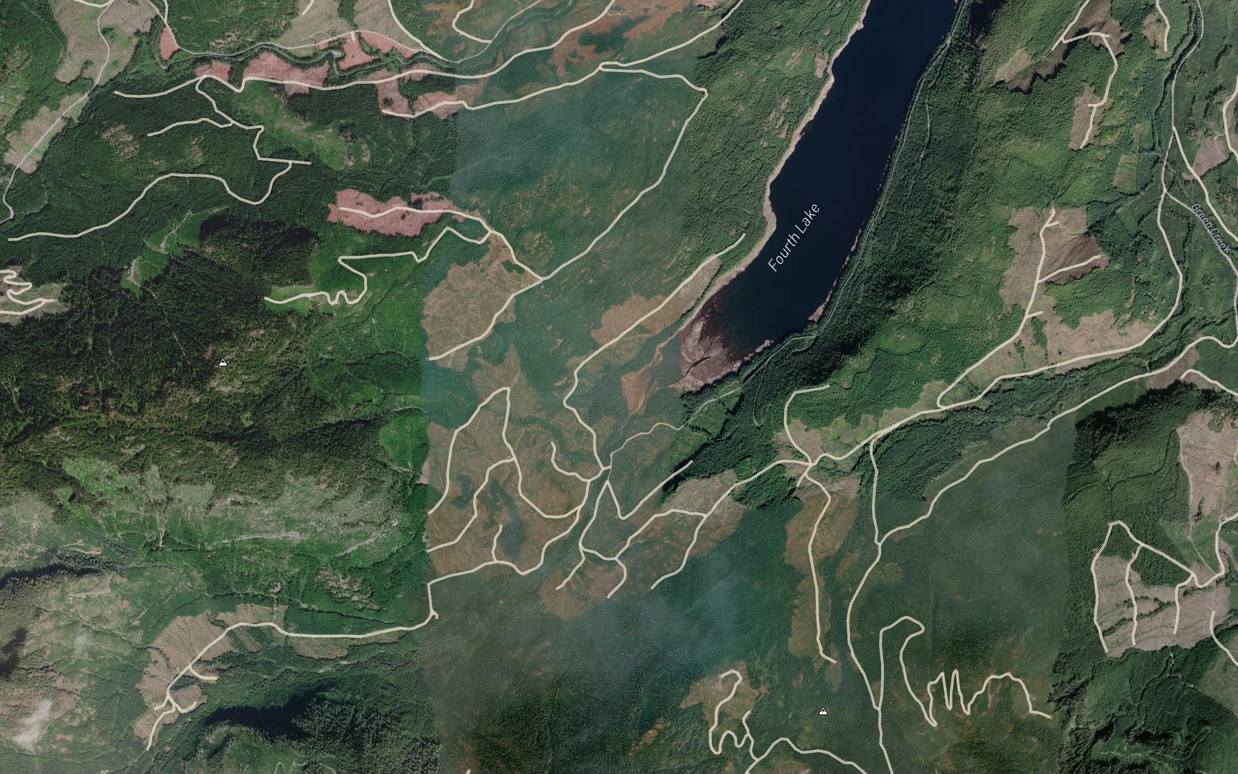Satellite map of the Sadie Creek