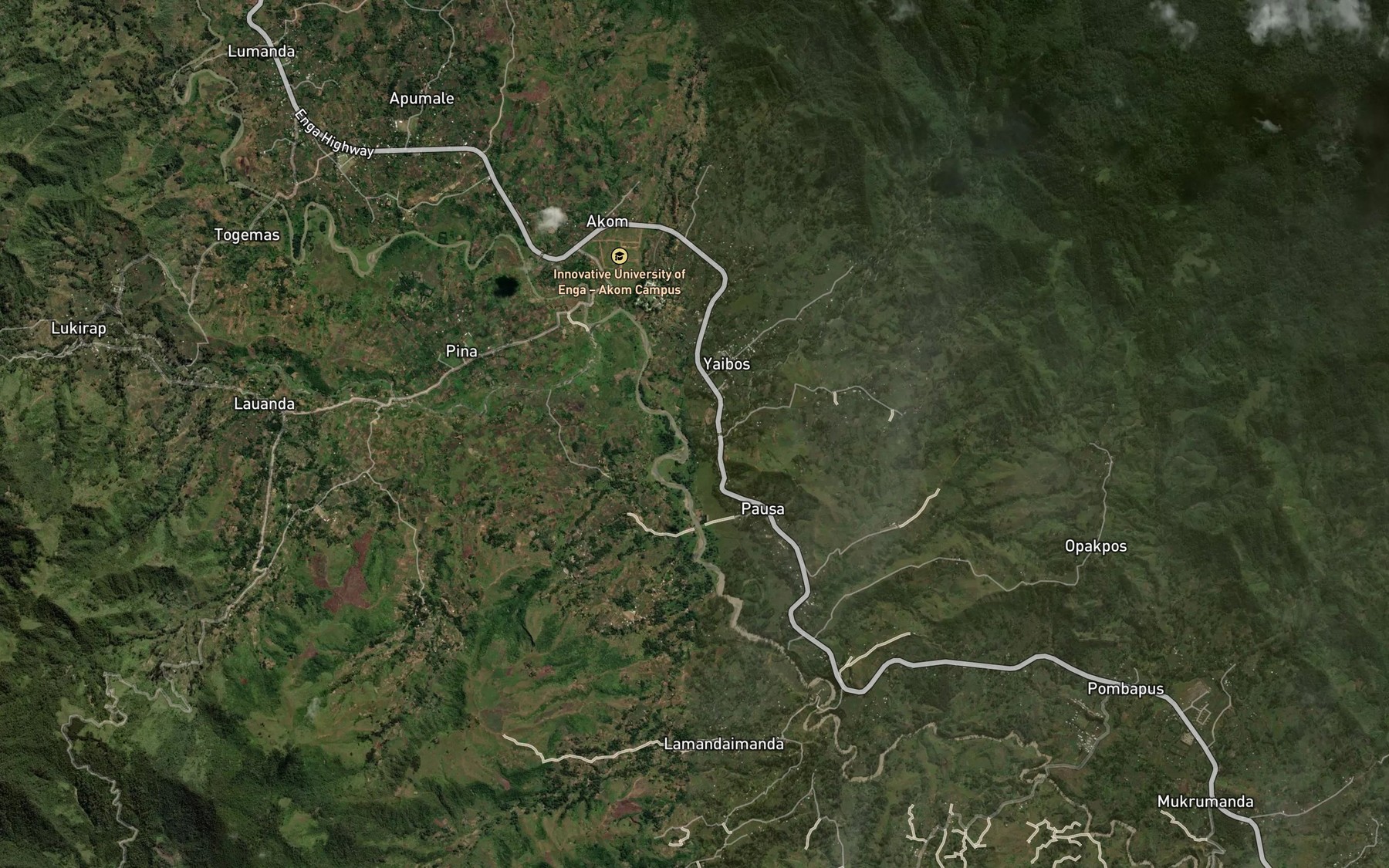 Satellite map of the Nenema River