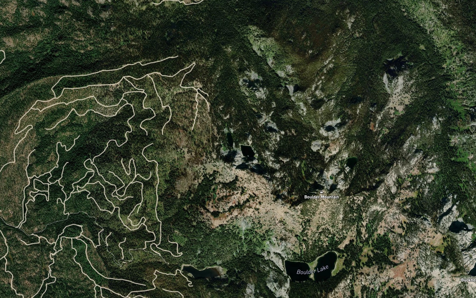 Satellite map of the Shaw Twin Lakes Upper
