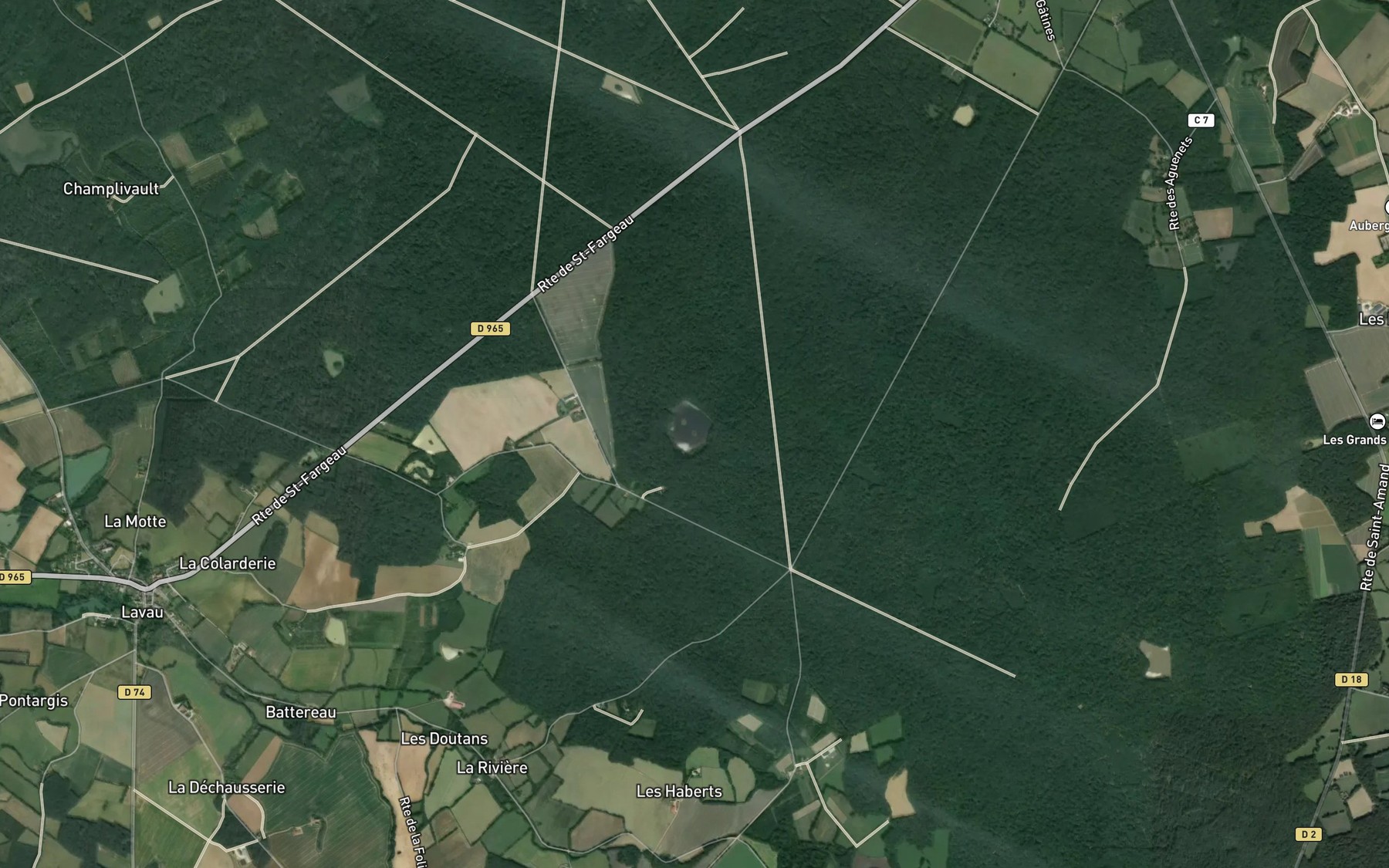 Satellite map of the Etang du Parc