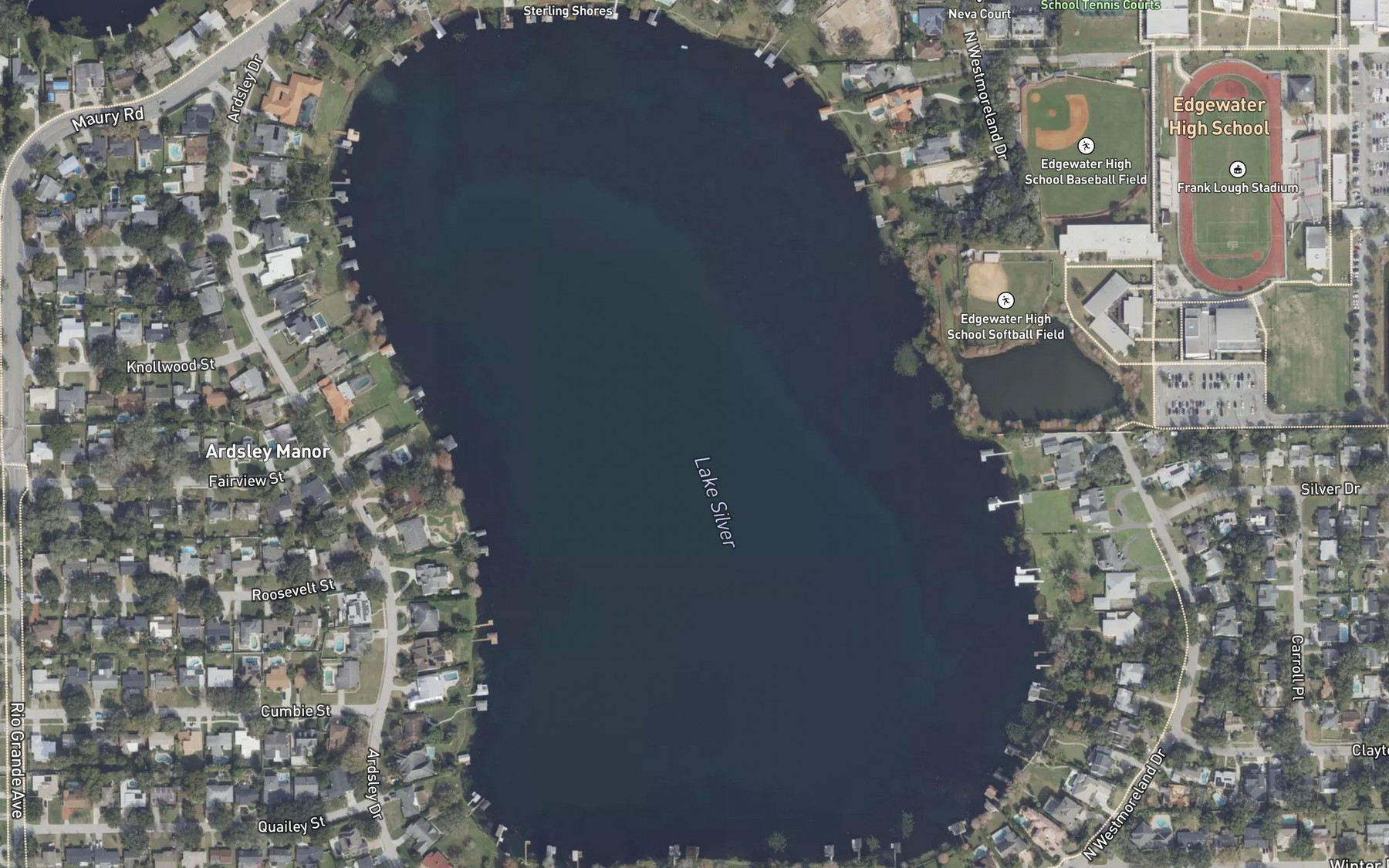 Satellite map of the Lake Silver