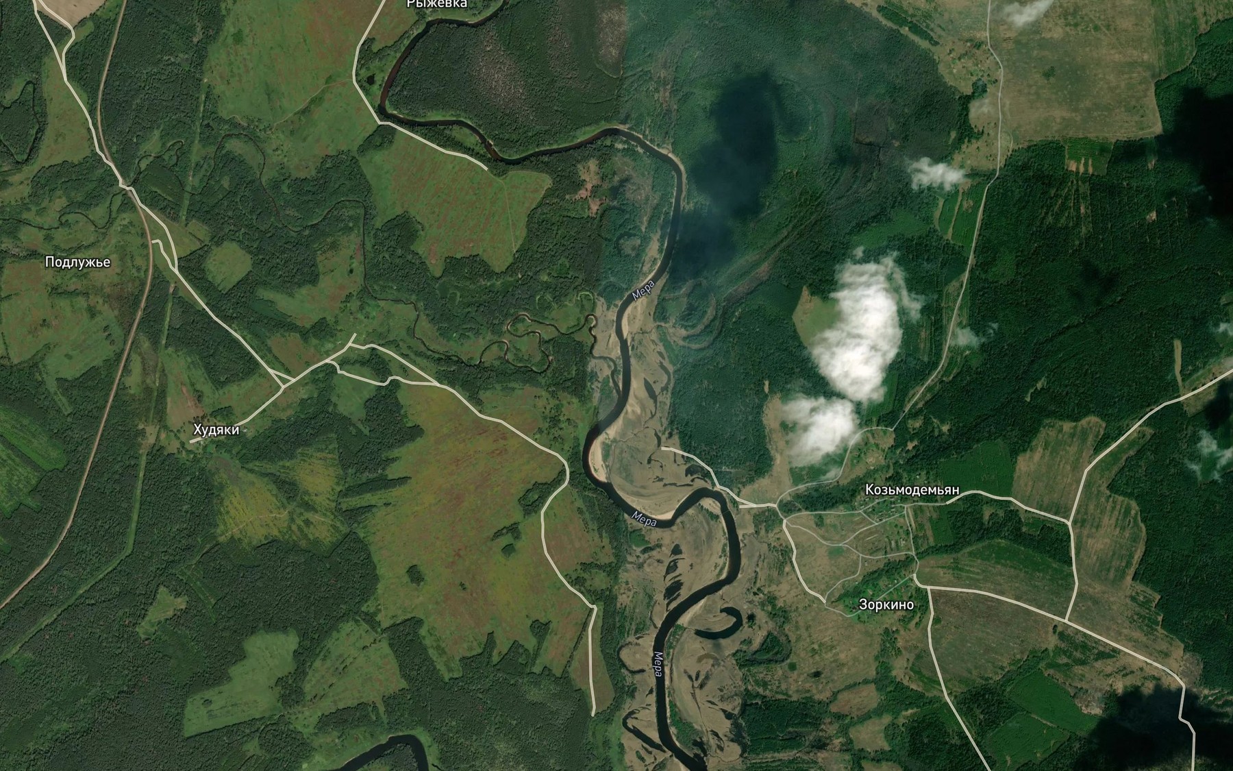 Satellite map of the Sendega