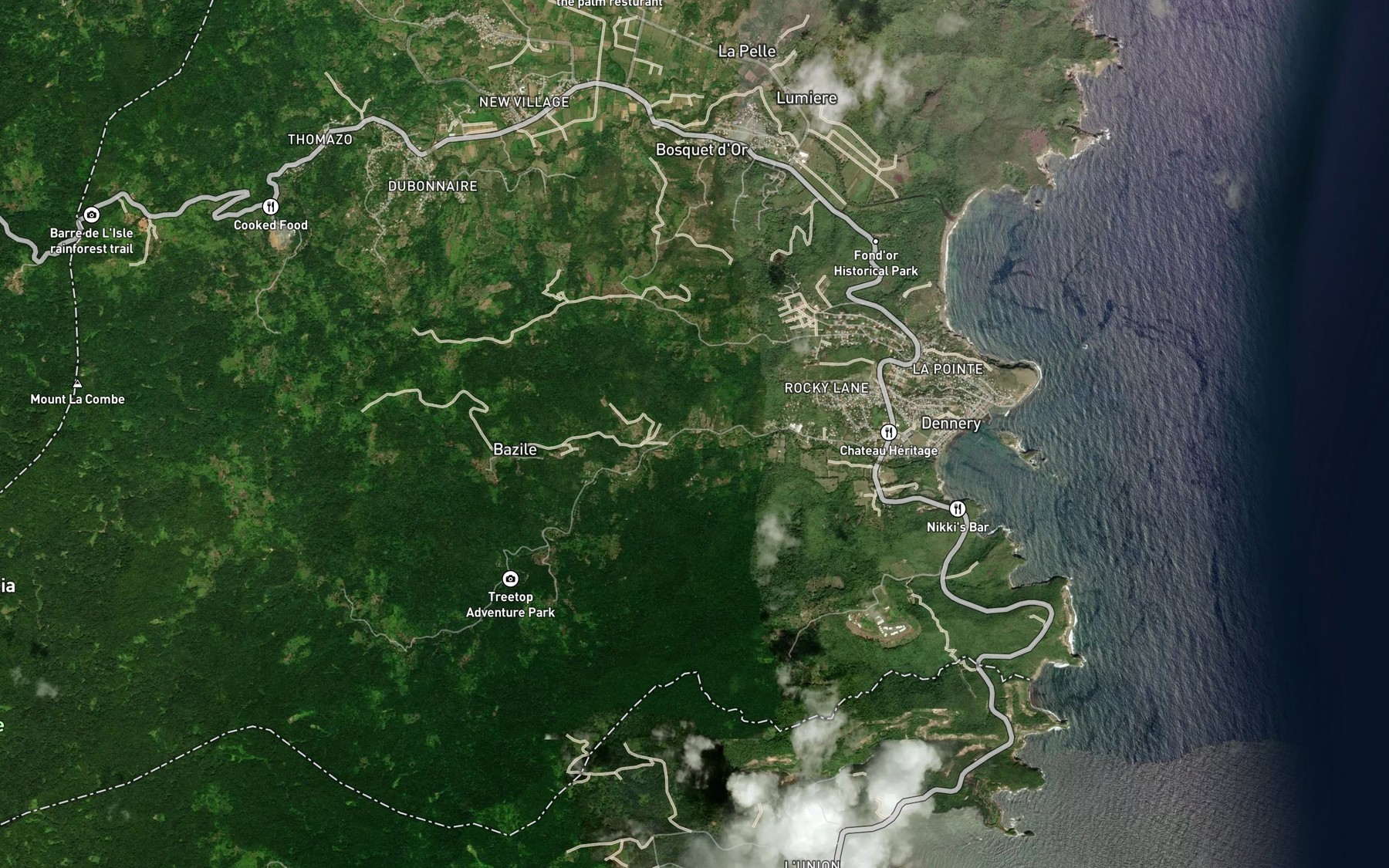 Satellite map of the Ravine Tous Les Diables