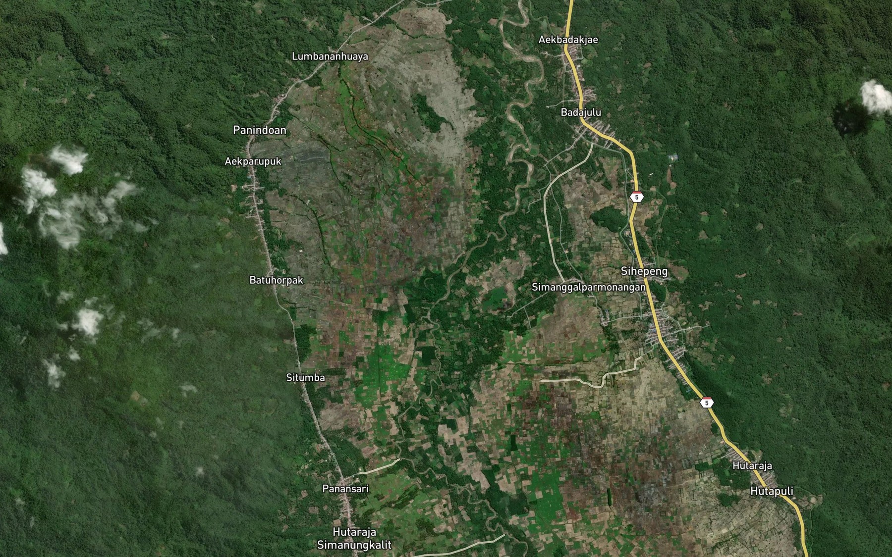 Satellite map of the Aek Kuayan