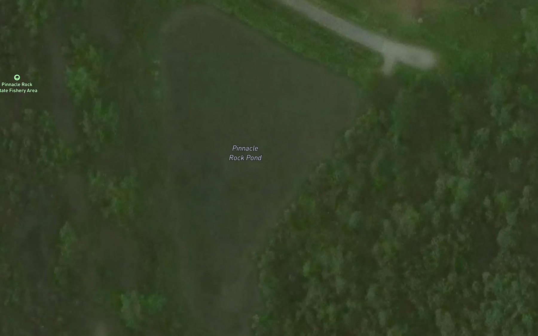 Satellite map of the Pinnacle Rock Pond