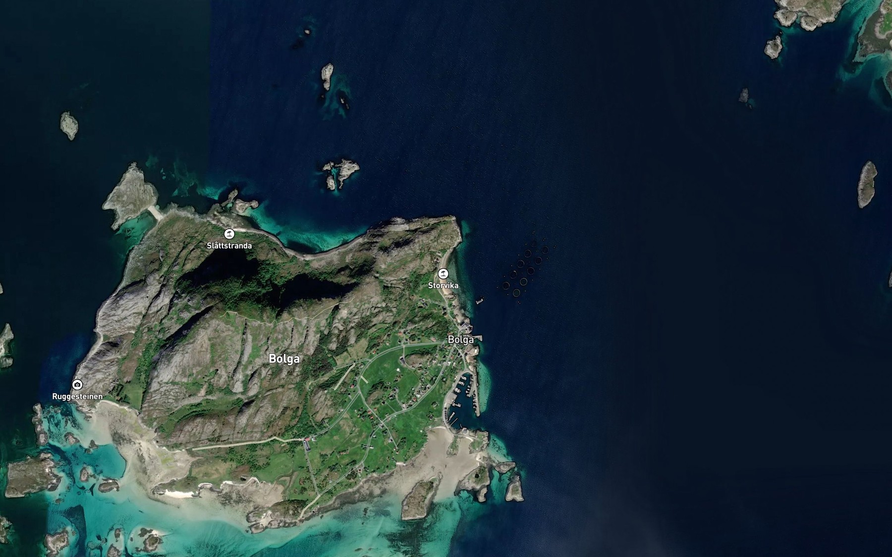 Satellite map of the Storvika