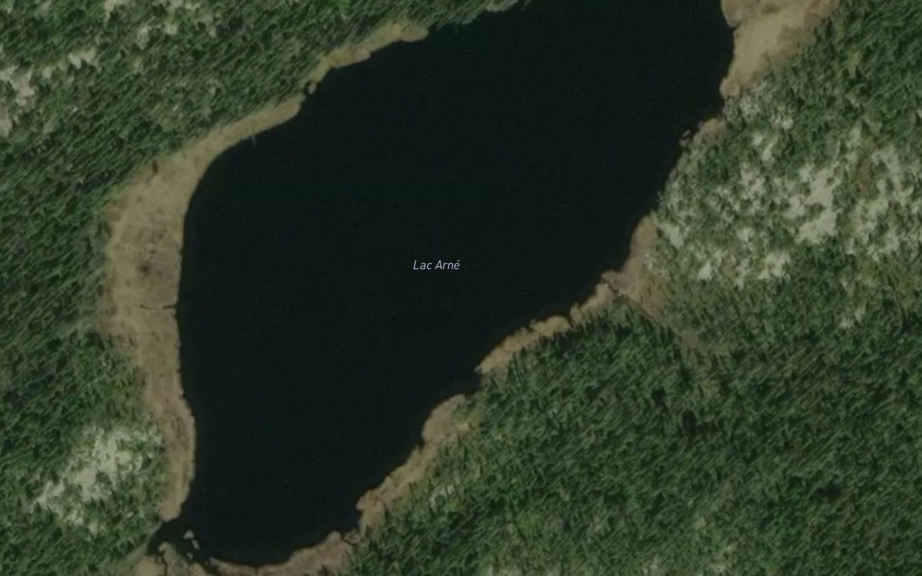Satellite map of the Lac Arne