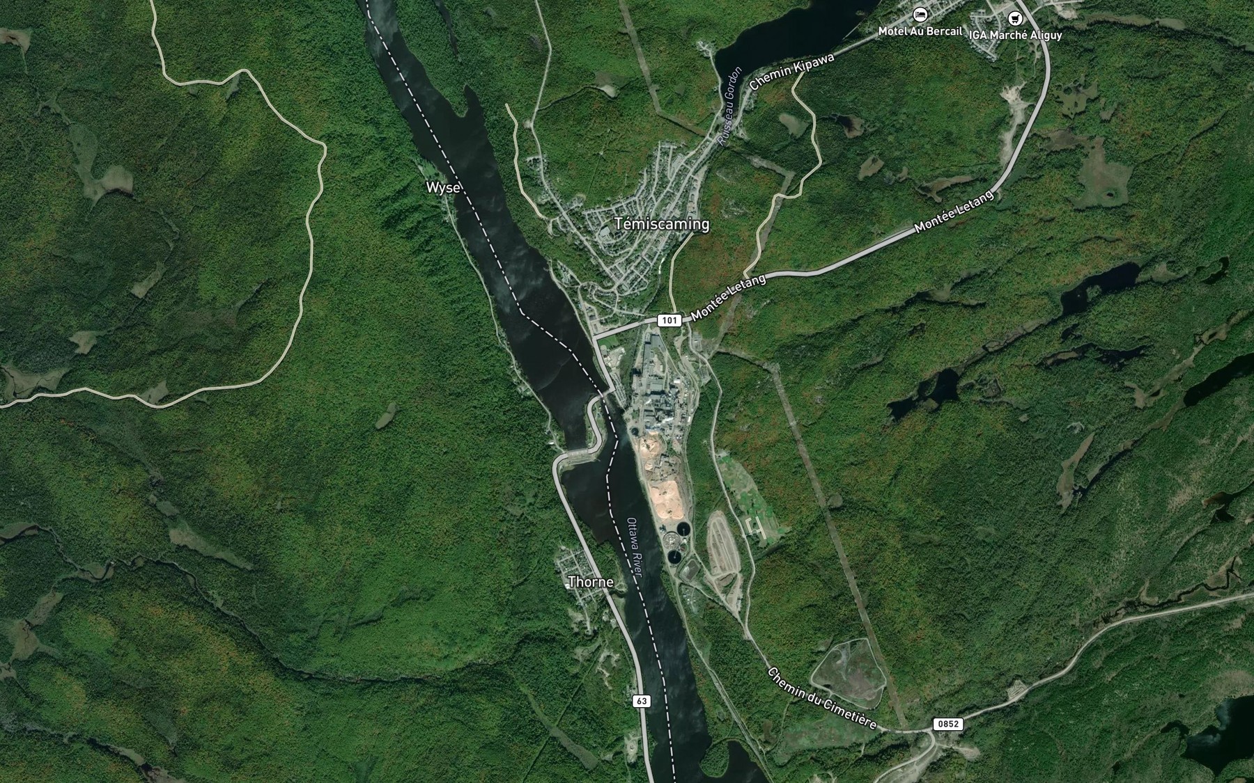 Satellite map of the Ruisseau Gordon