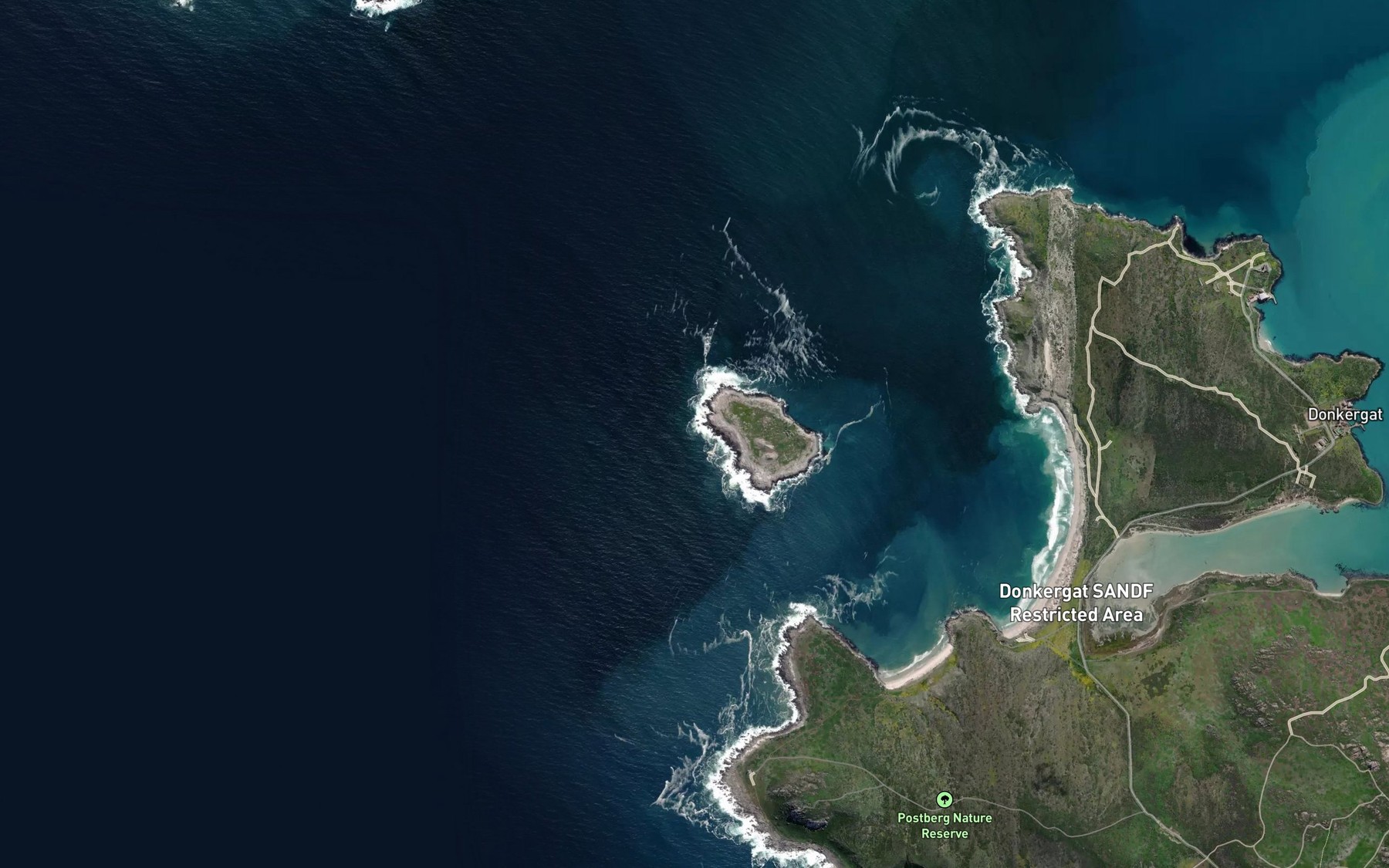 Satellite map of the Passage Reef