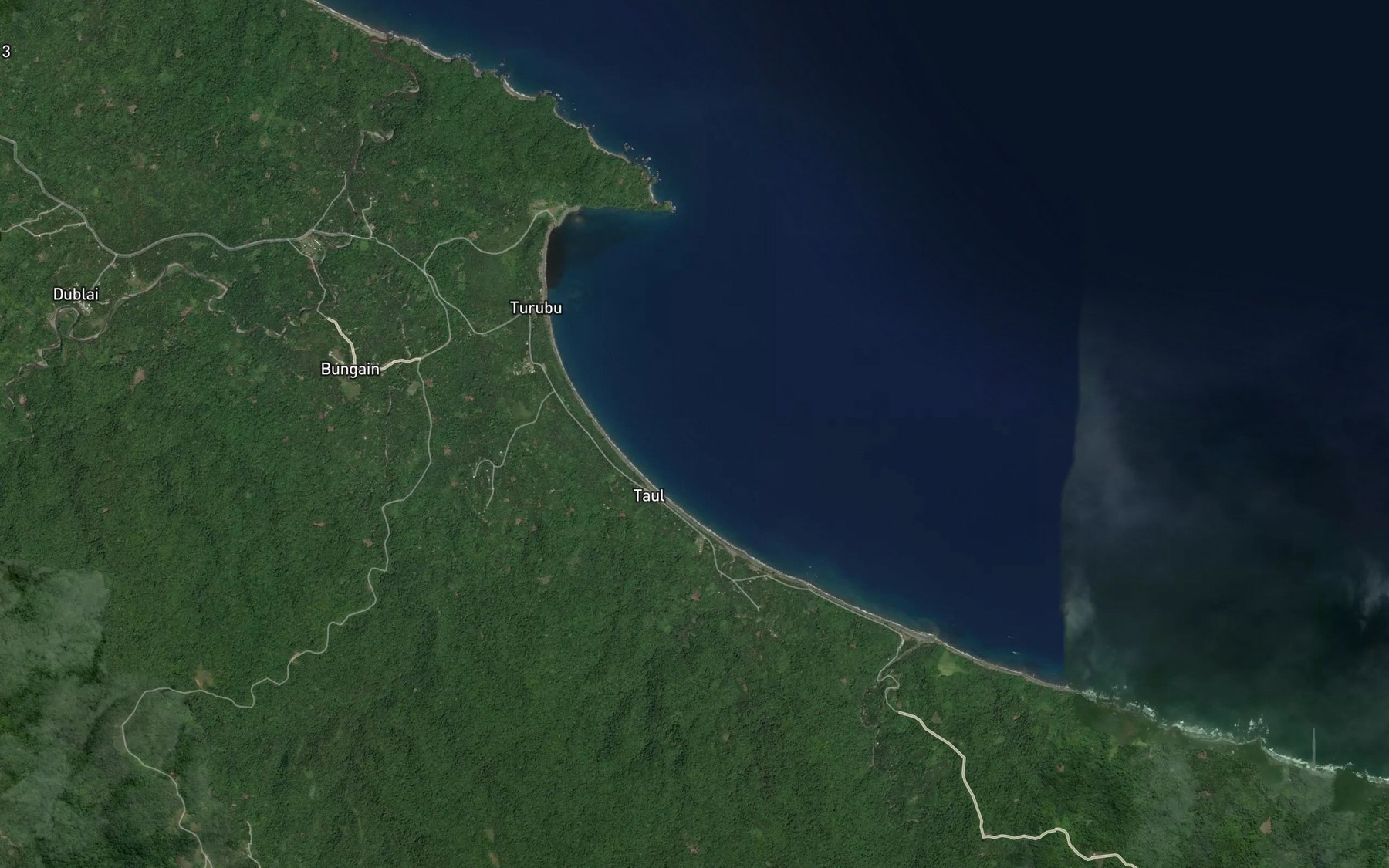 Satellite map of the Nightingale Bay