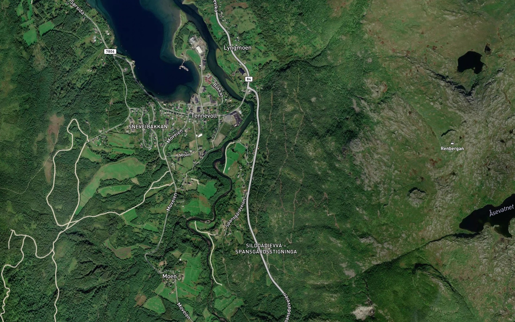 Satellite map of the Rodvollbekken