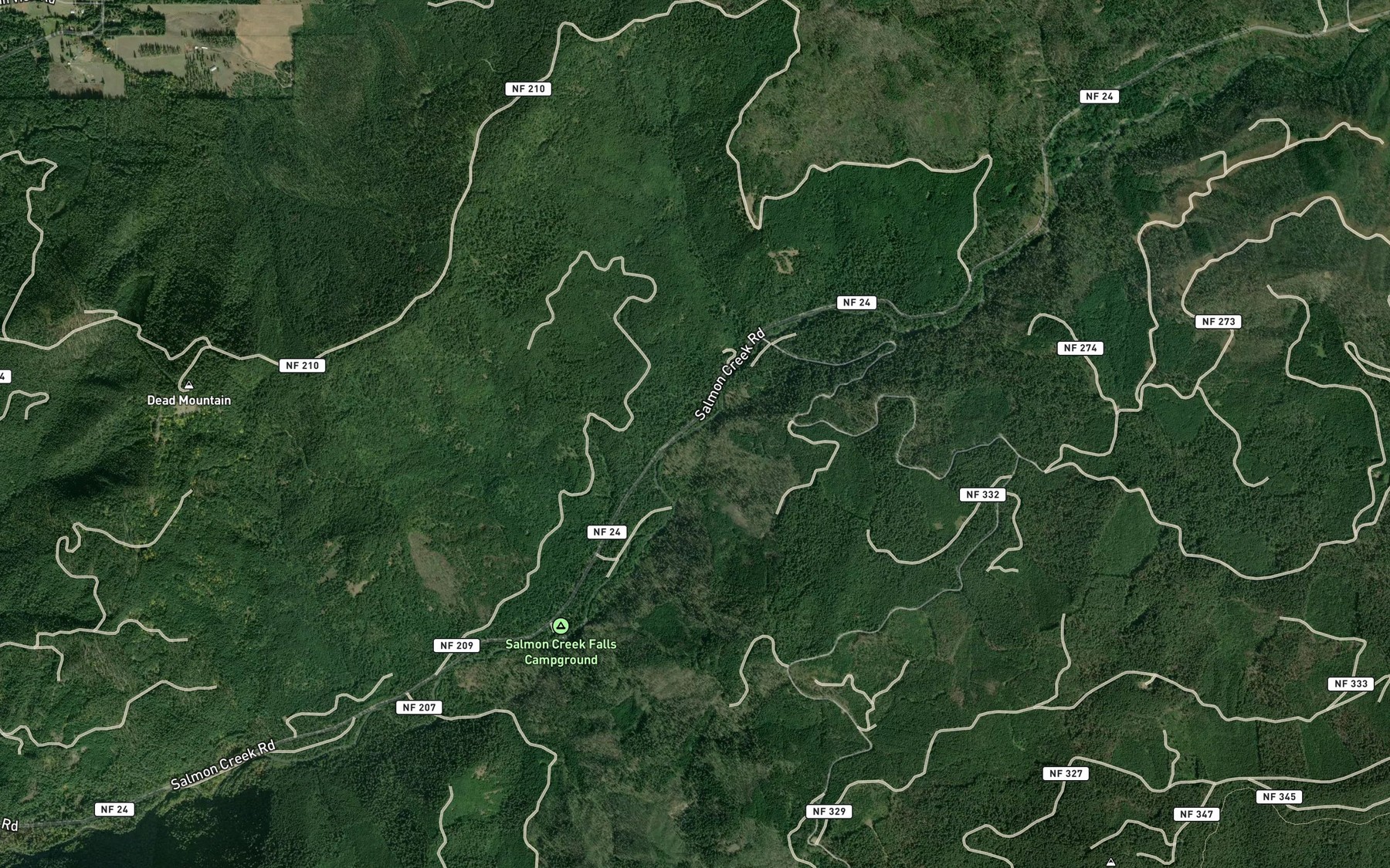 Satellite map of the Kalitan Creek