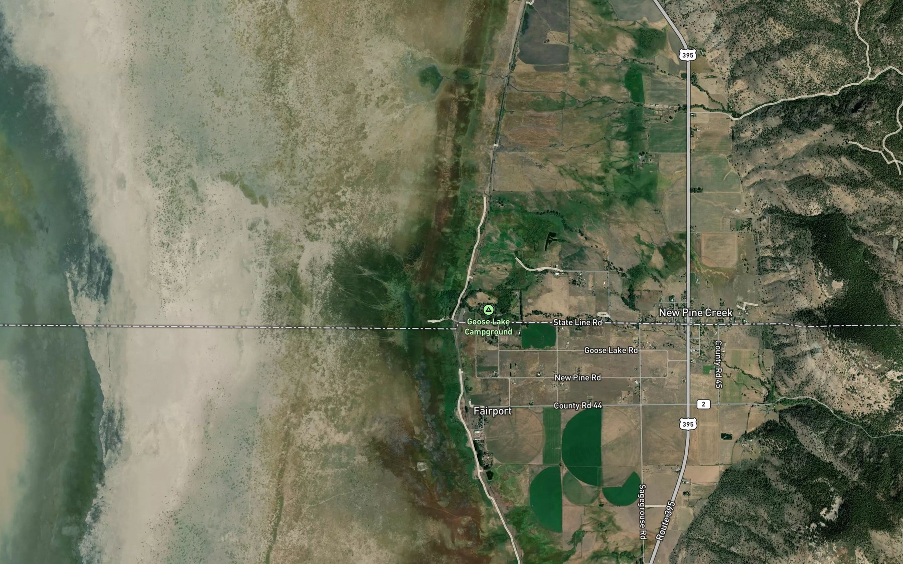 Satellite map of the Pine Creek