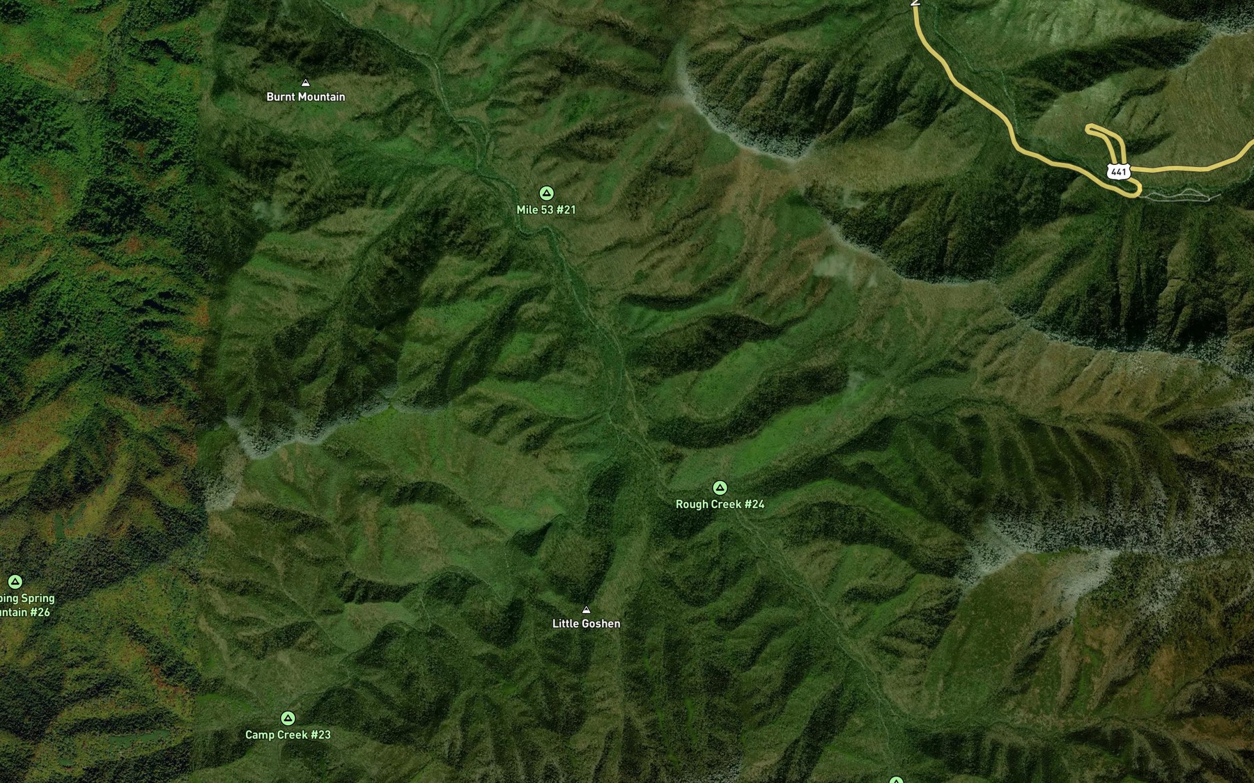 Satellite map of the Lost Creek