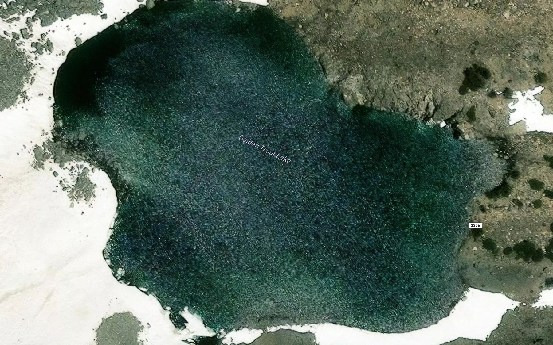 Satellite map of the Golden Trout Lake