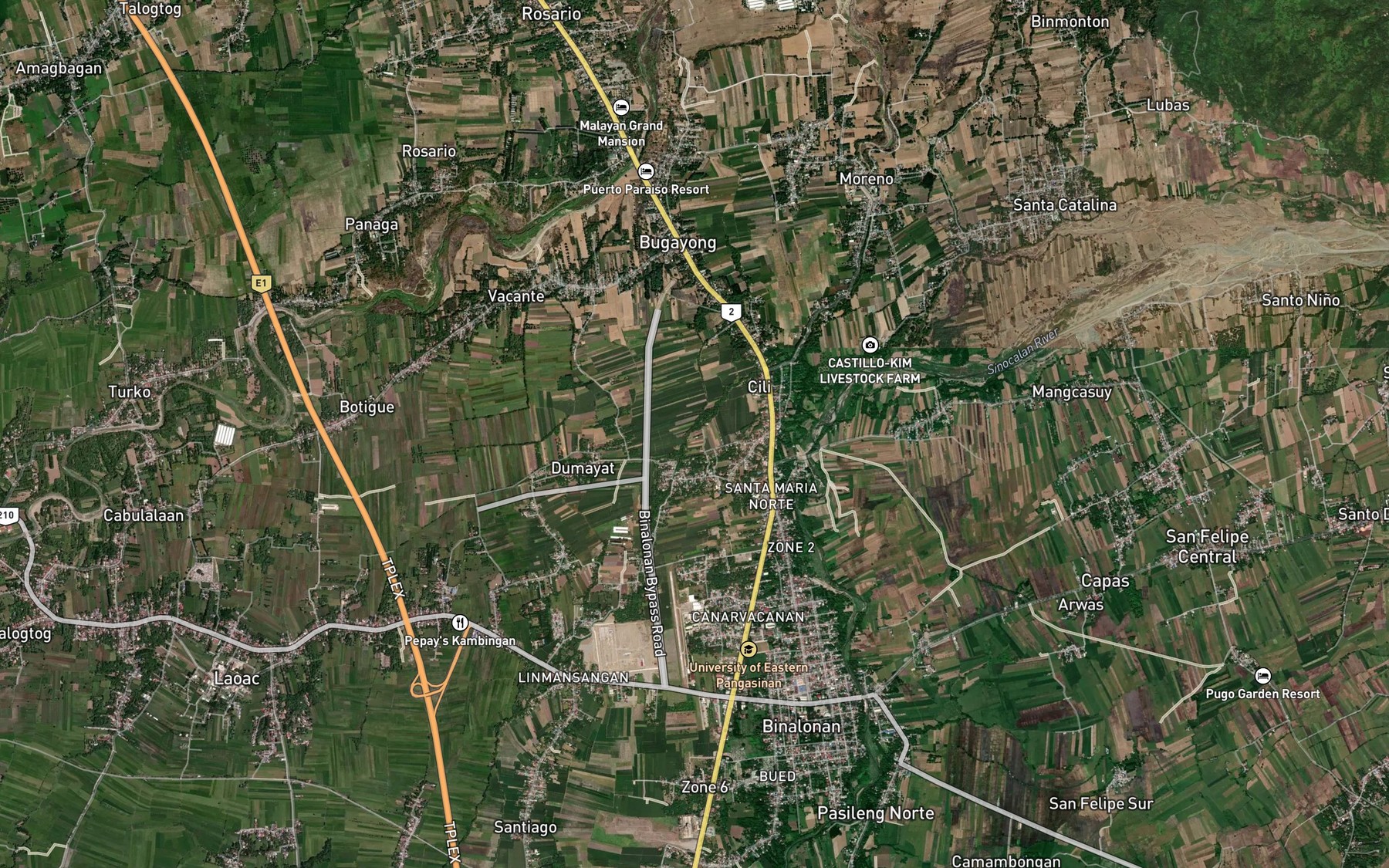 Satellite map of the Payasisiling River