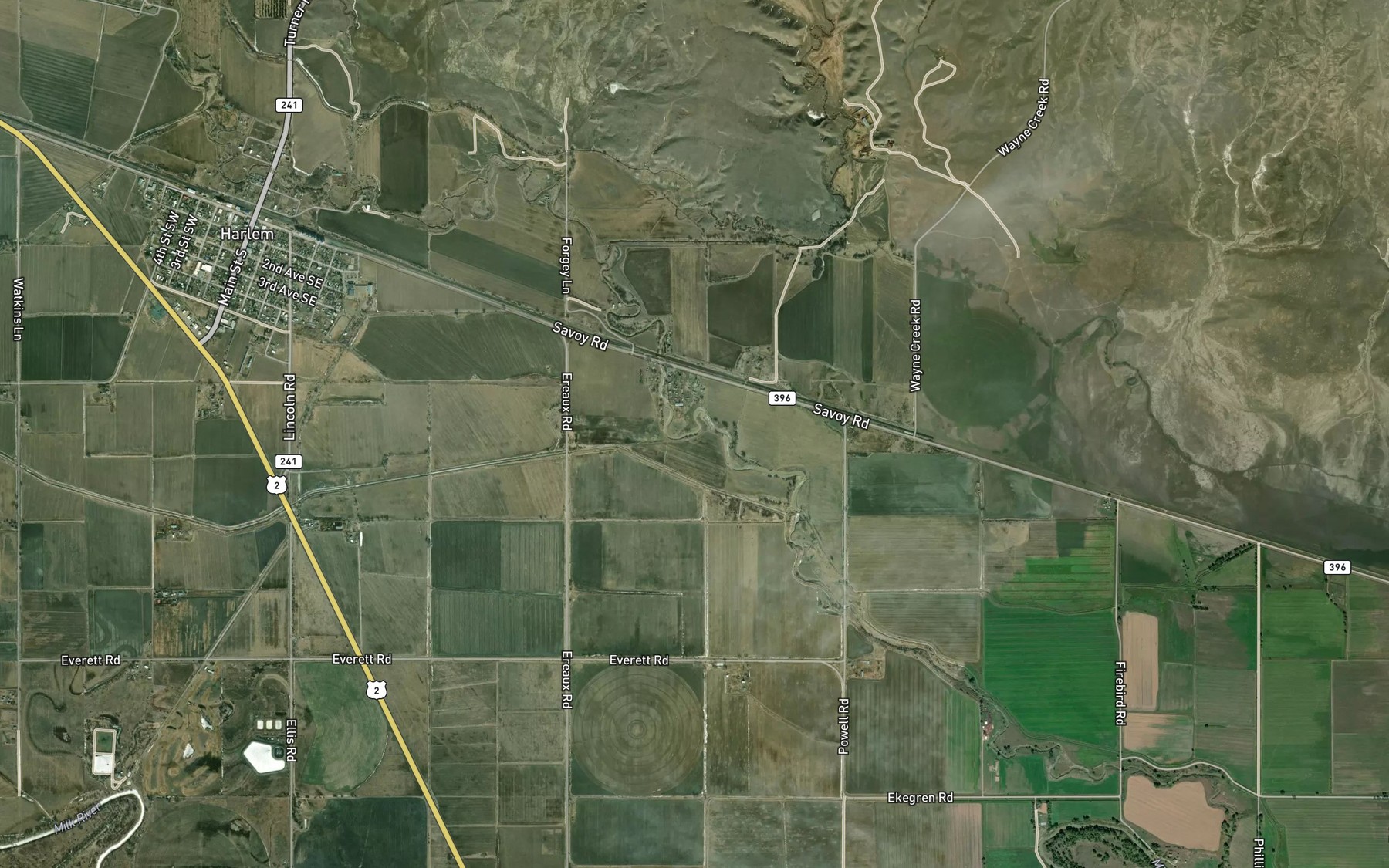Satellite map of the Thirtymile Reservoir
