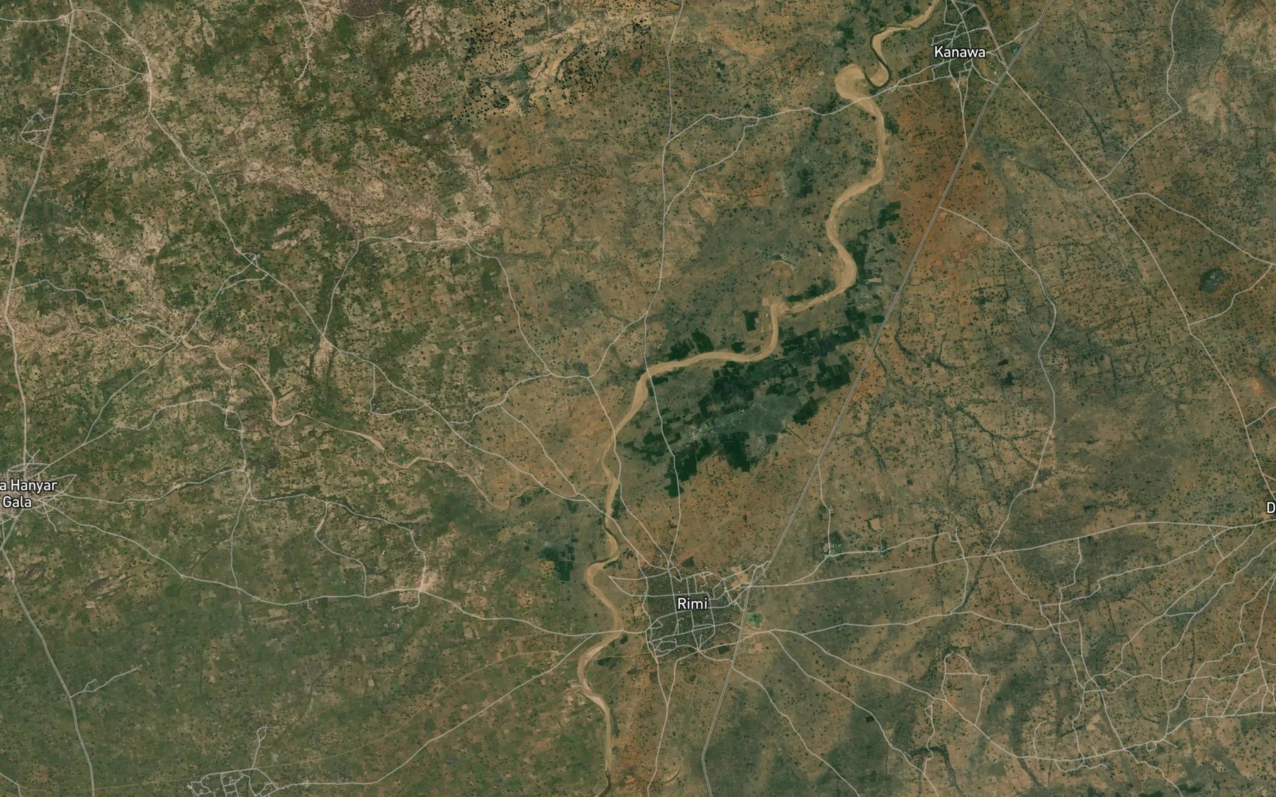 Satellite map of the River Banguza