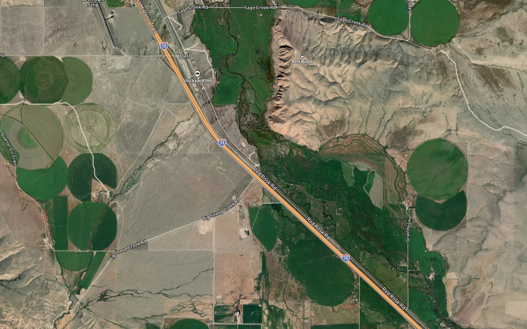 Satellite map of the Little Sheep Creek