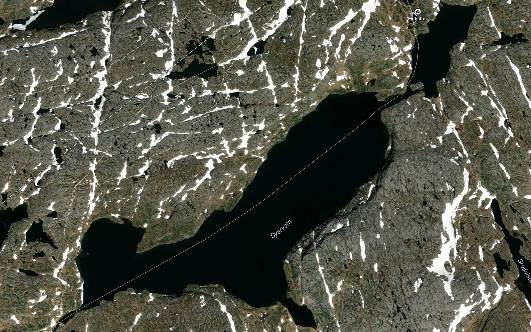 Satellite map of the Oyarvatnet
