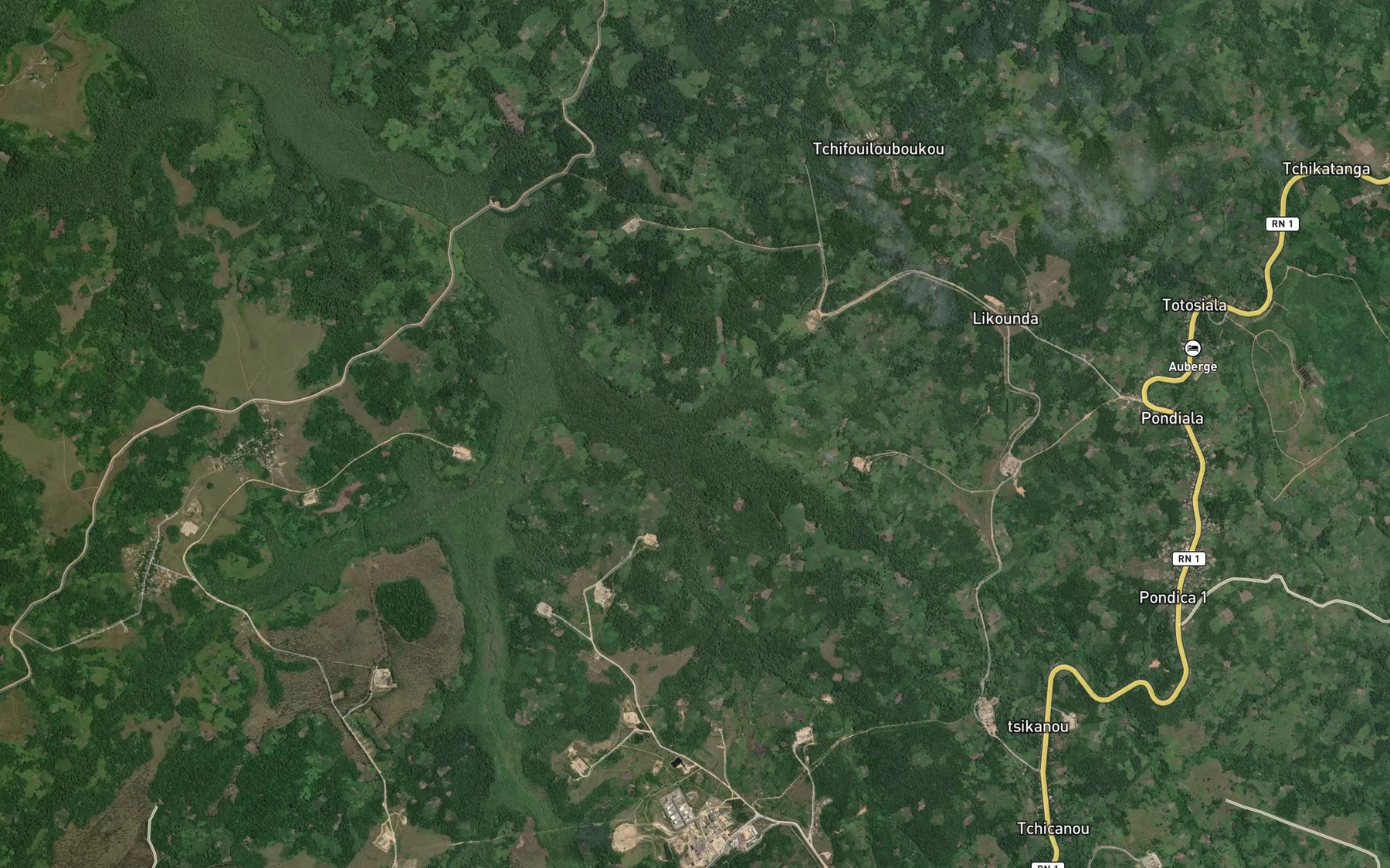 Satellite map of the Touloukanou