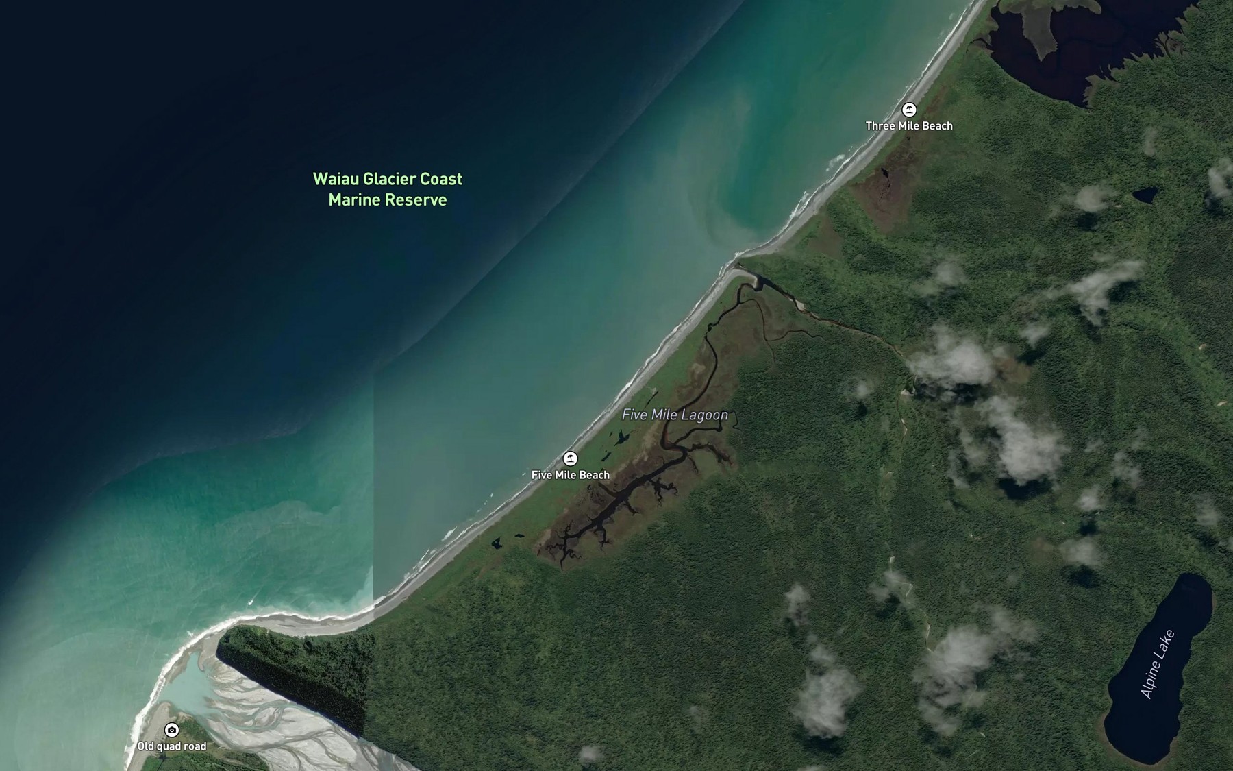 Satellite map of the Five Mile Lagoon