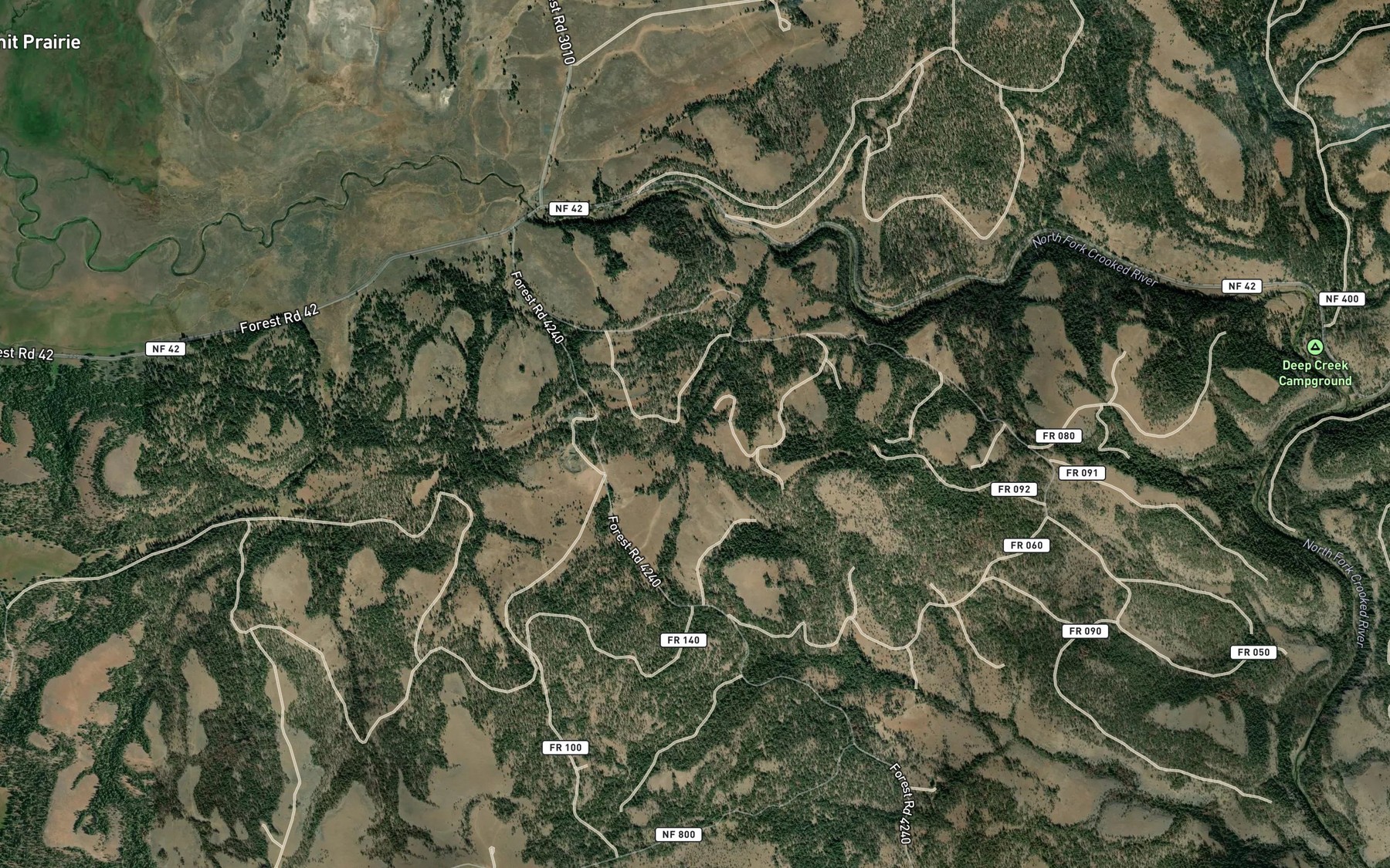 Satellite map of the Faith Reservoir