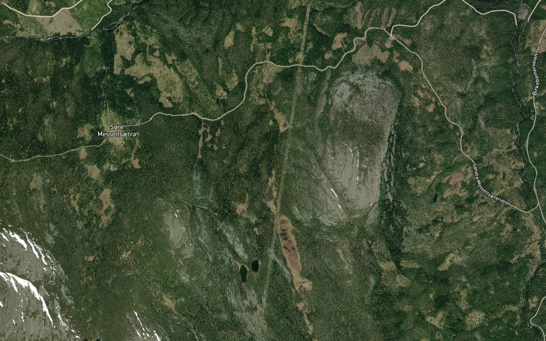 Satellite map of the Nordre Heievolbekken