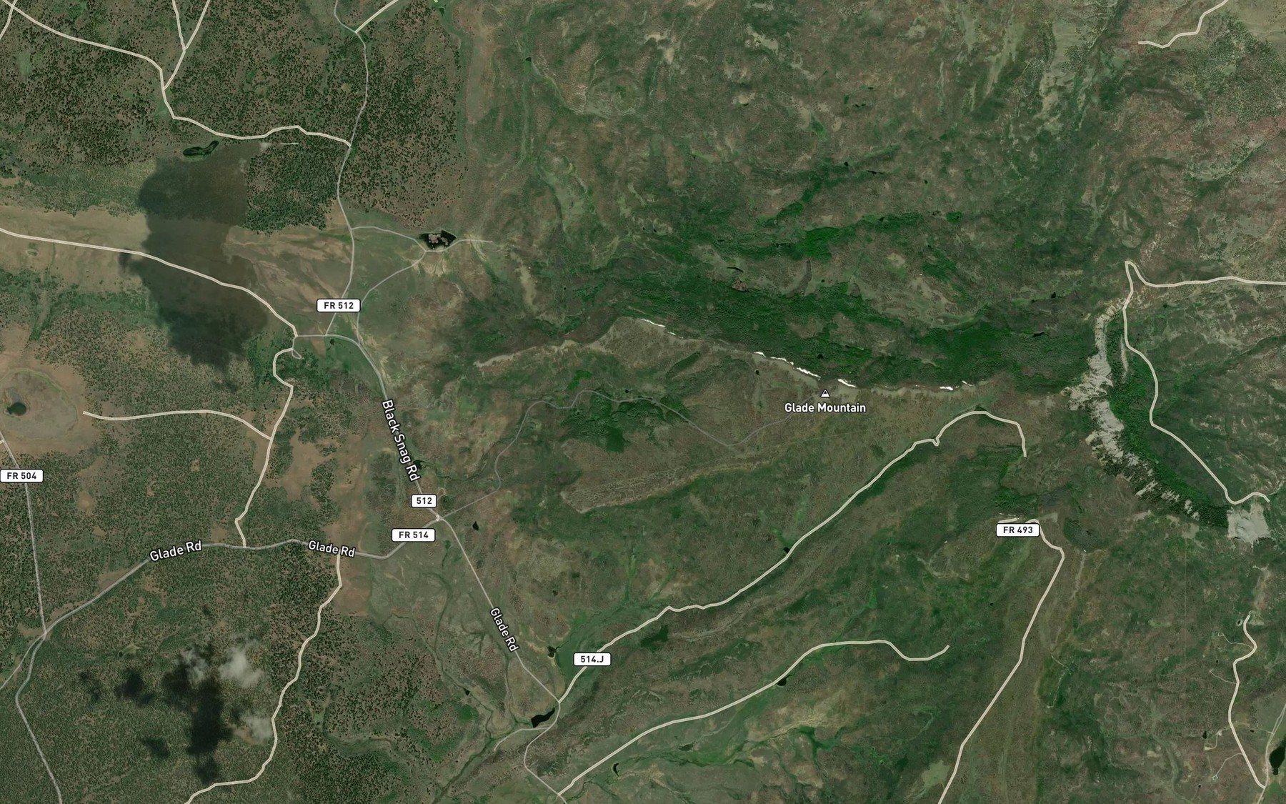 Satellite map of the Bradfield Spring