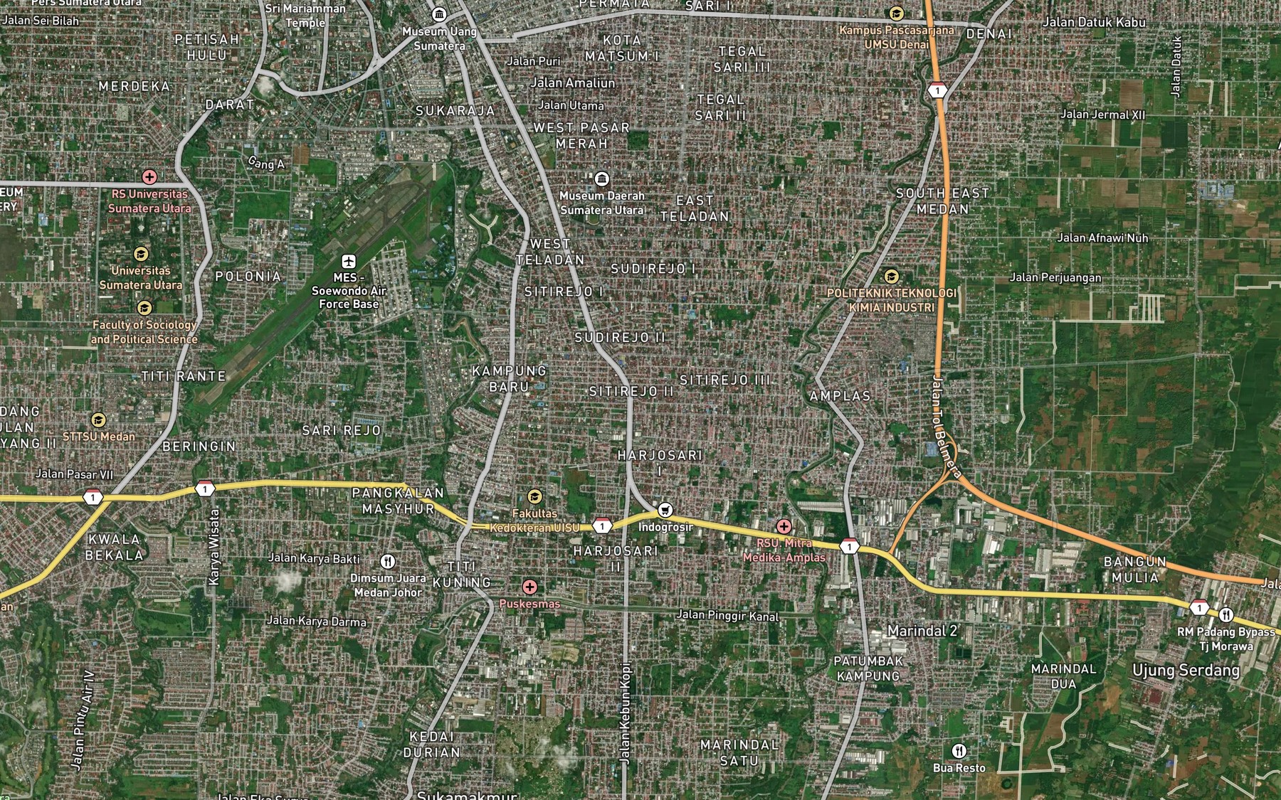 Satellite map of the Sei Sulang Saling
