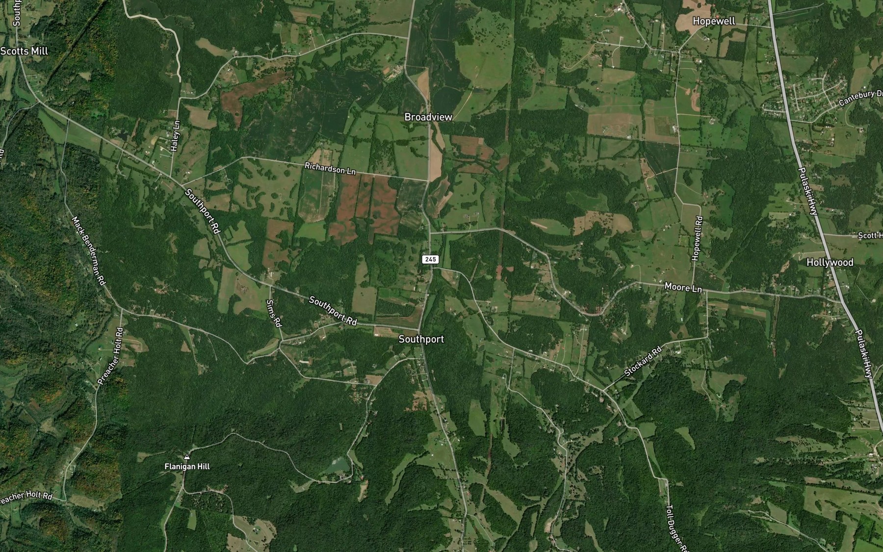 Satellite map of the Wiley Branch