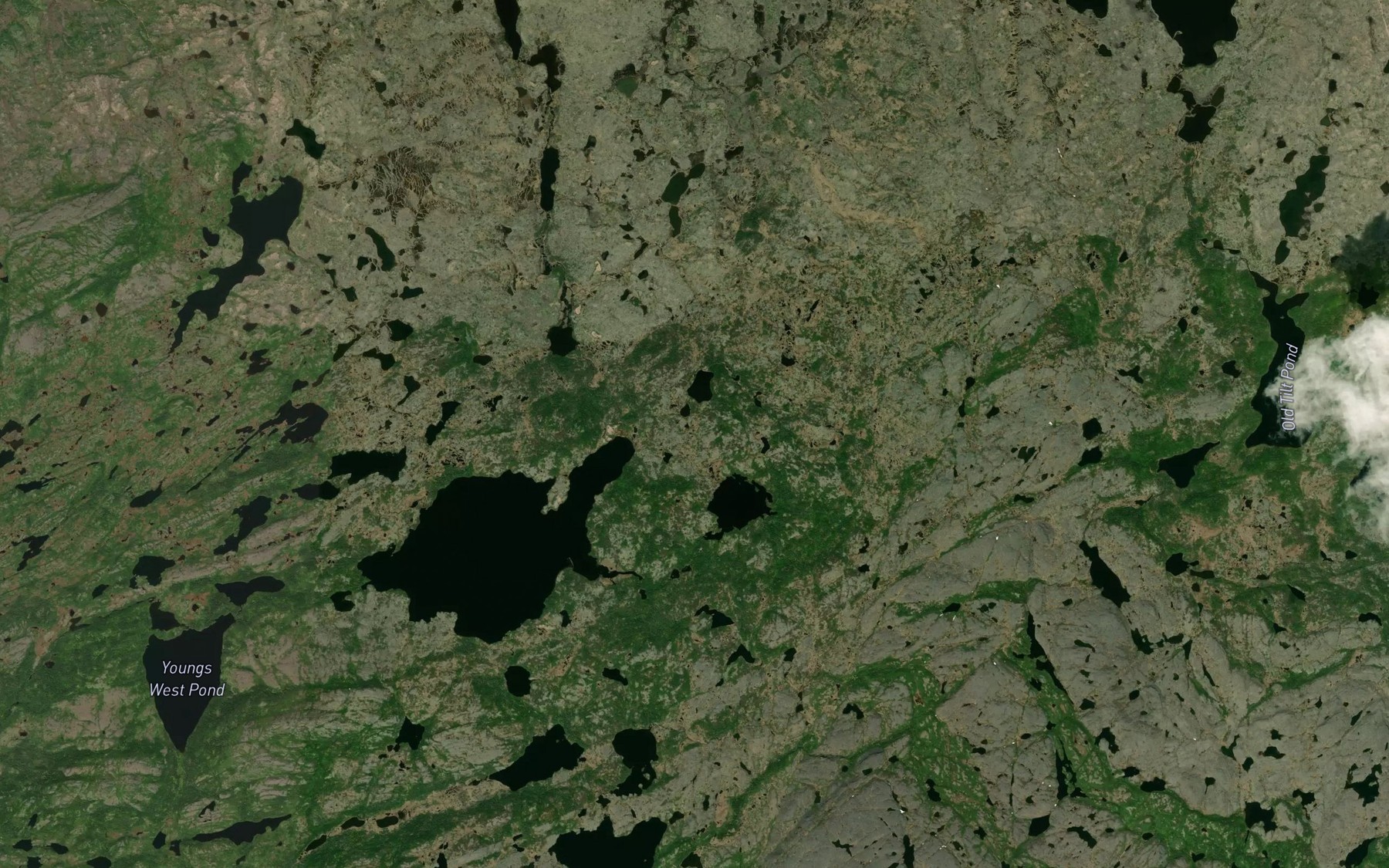 Satellite map of the Bakers Pond