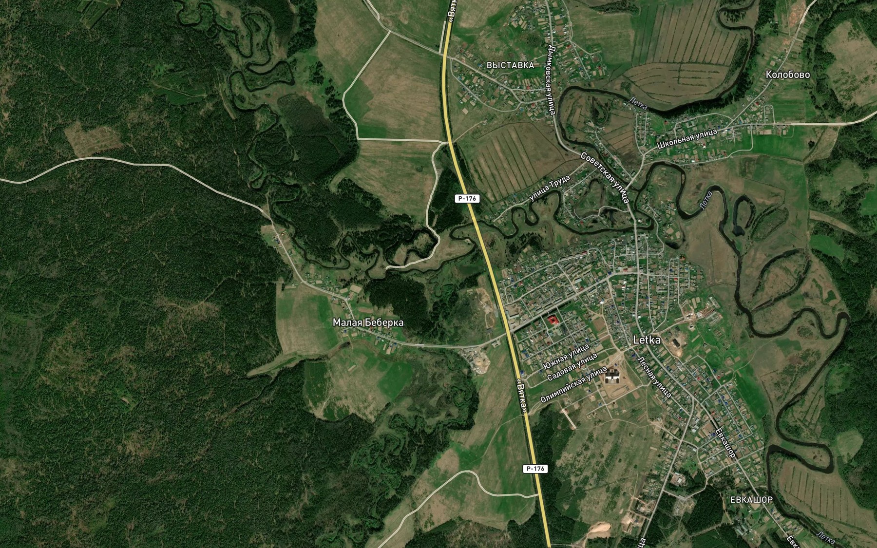 Satellite map of the Beberka