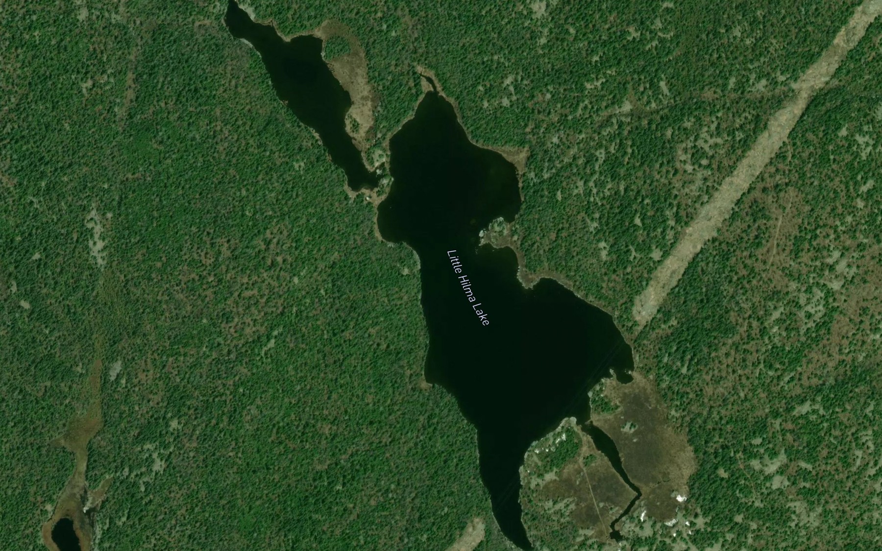 Satellite map of the Little Hilma Lake