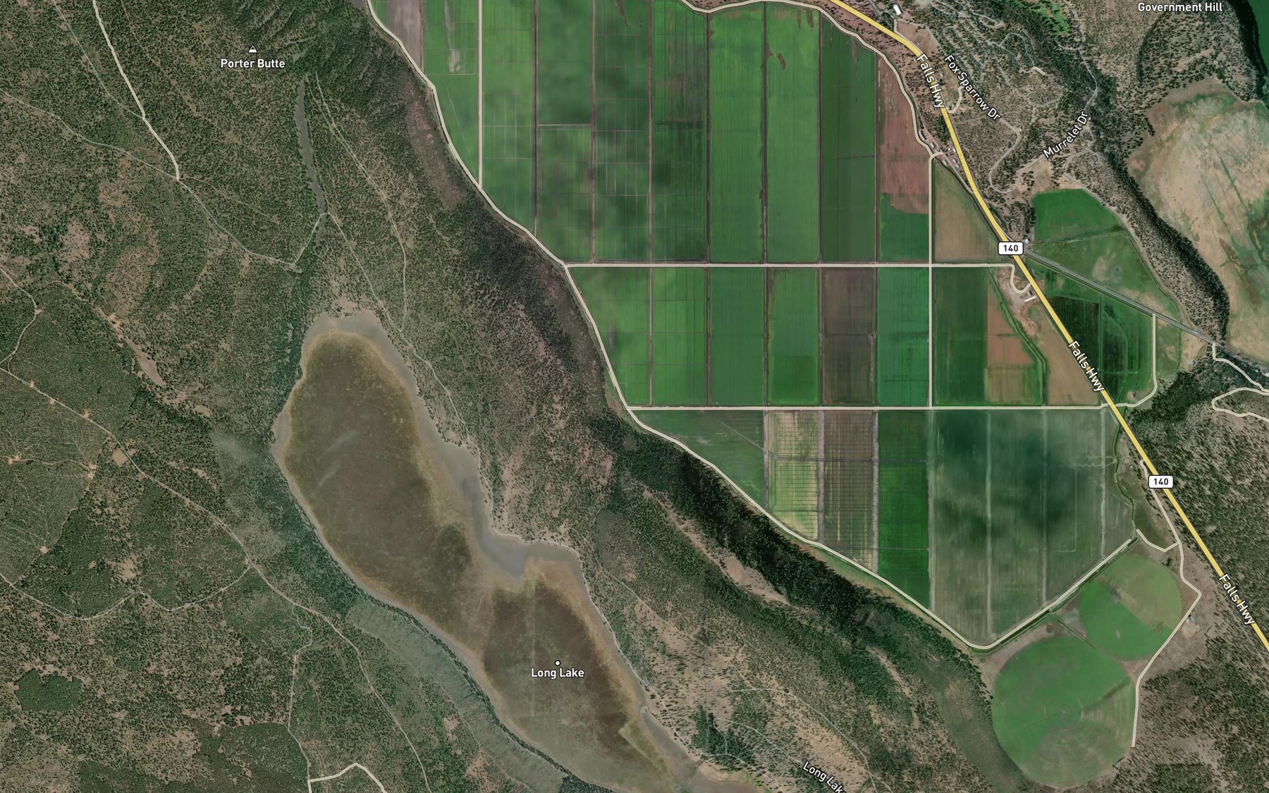Satellite map of the Wocus Drainage Canal