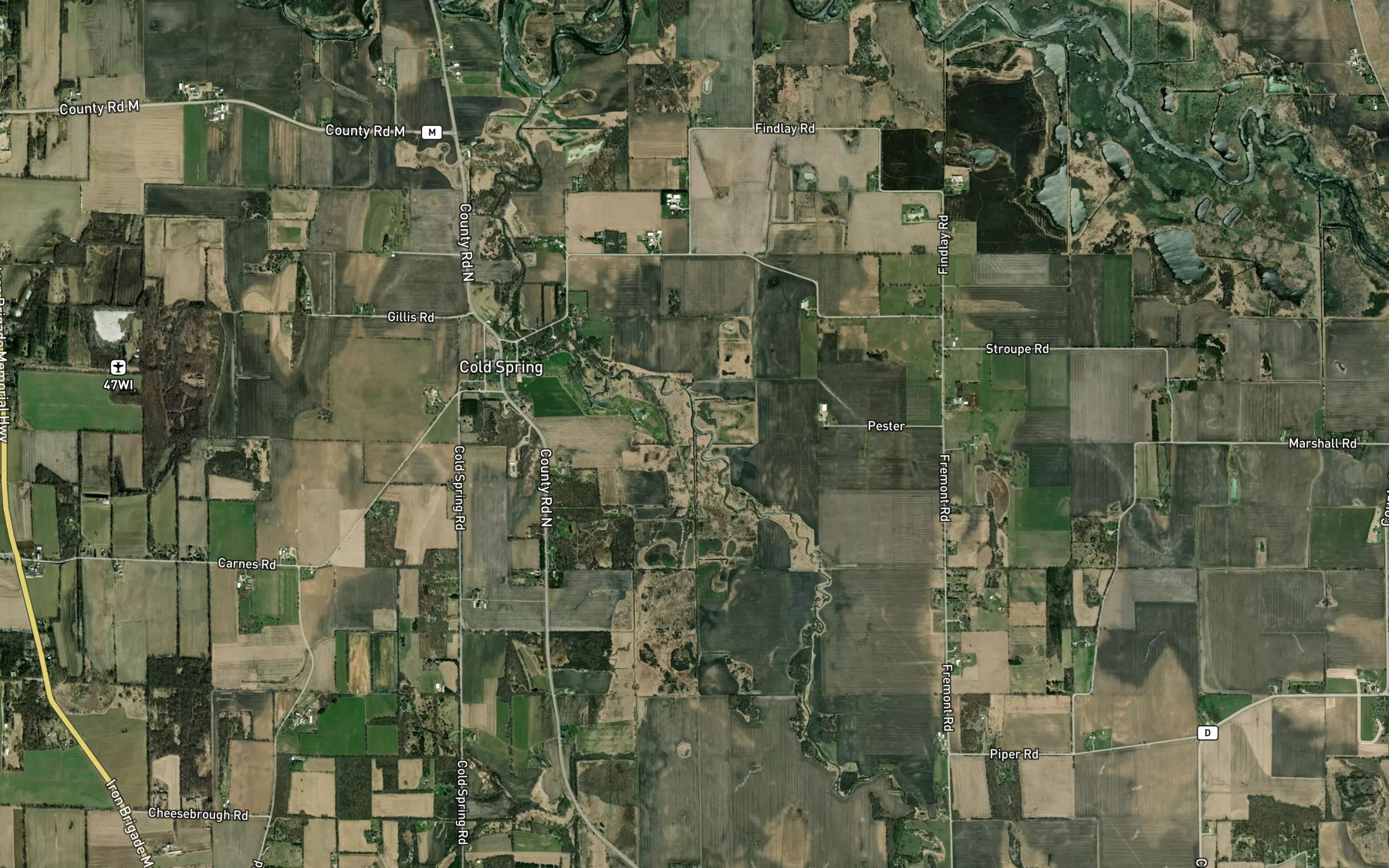 Satellite map of the Galloway Creek