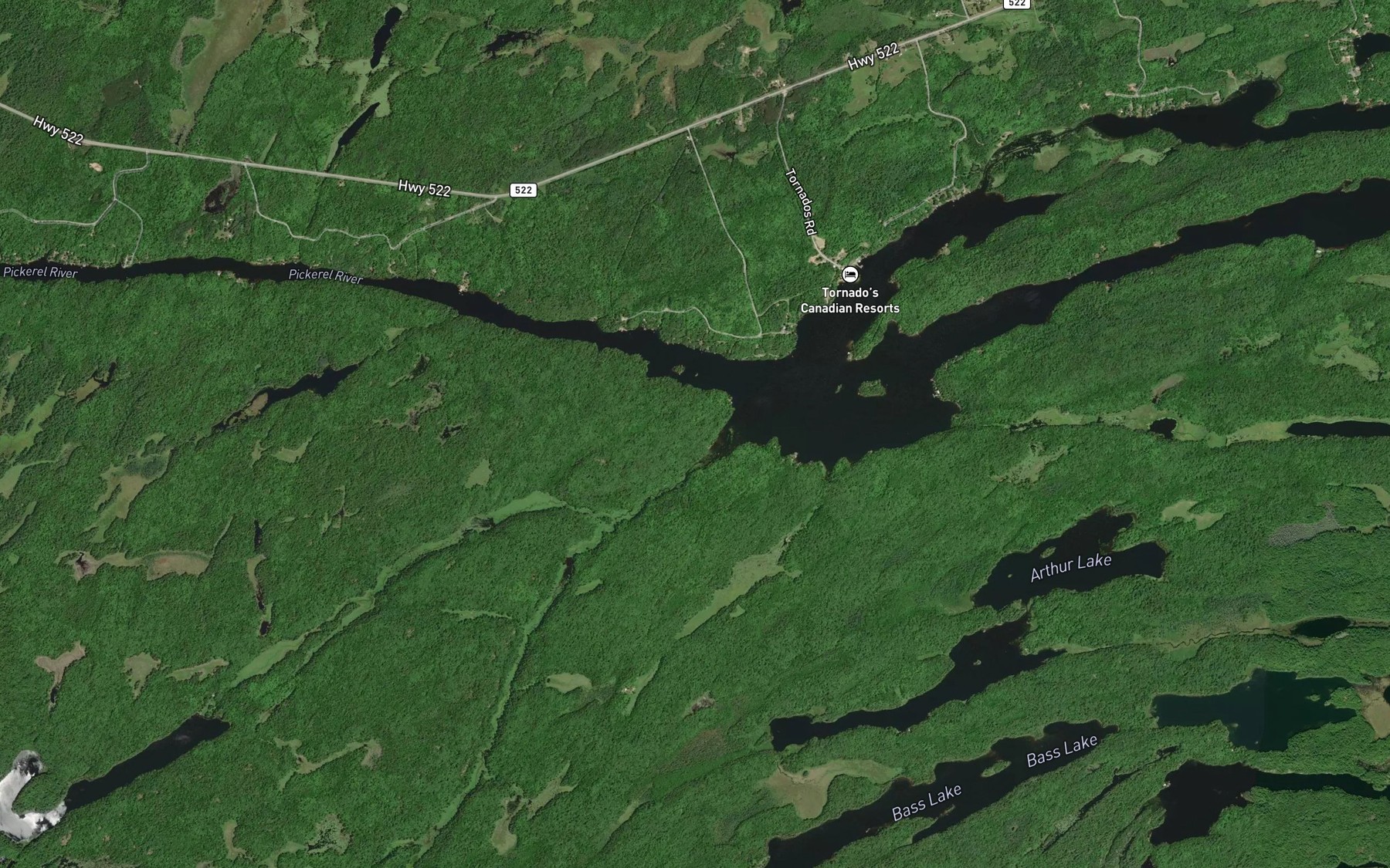 Satellite map of the Loon Lake Creek