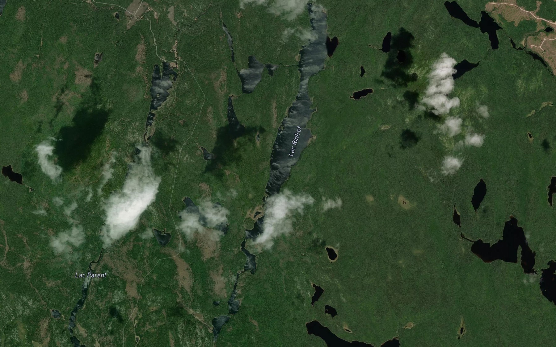 Satellite map of the Lac Rinfret