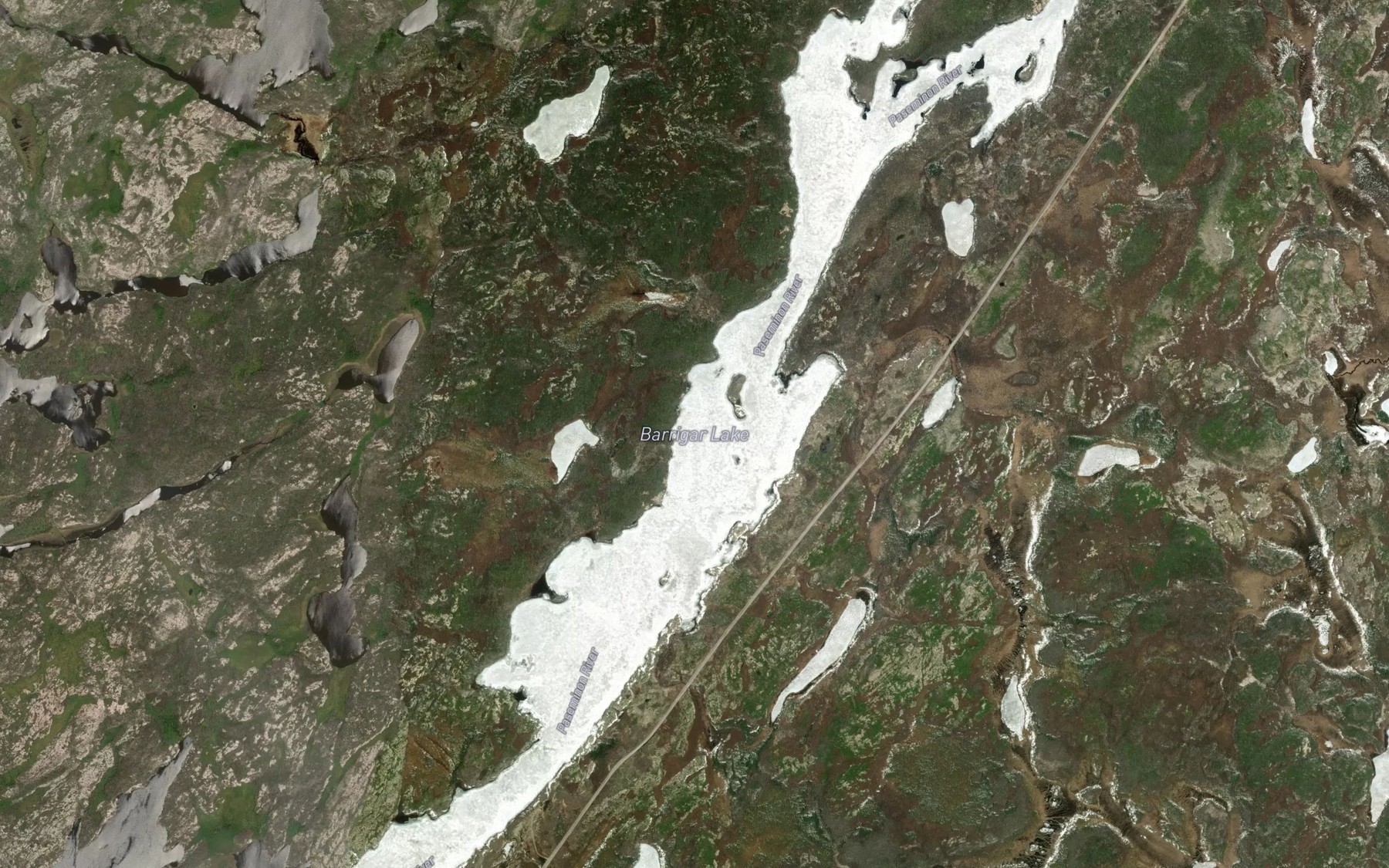 Satellite map of the Barrigar Lake