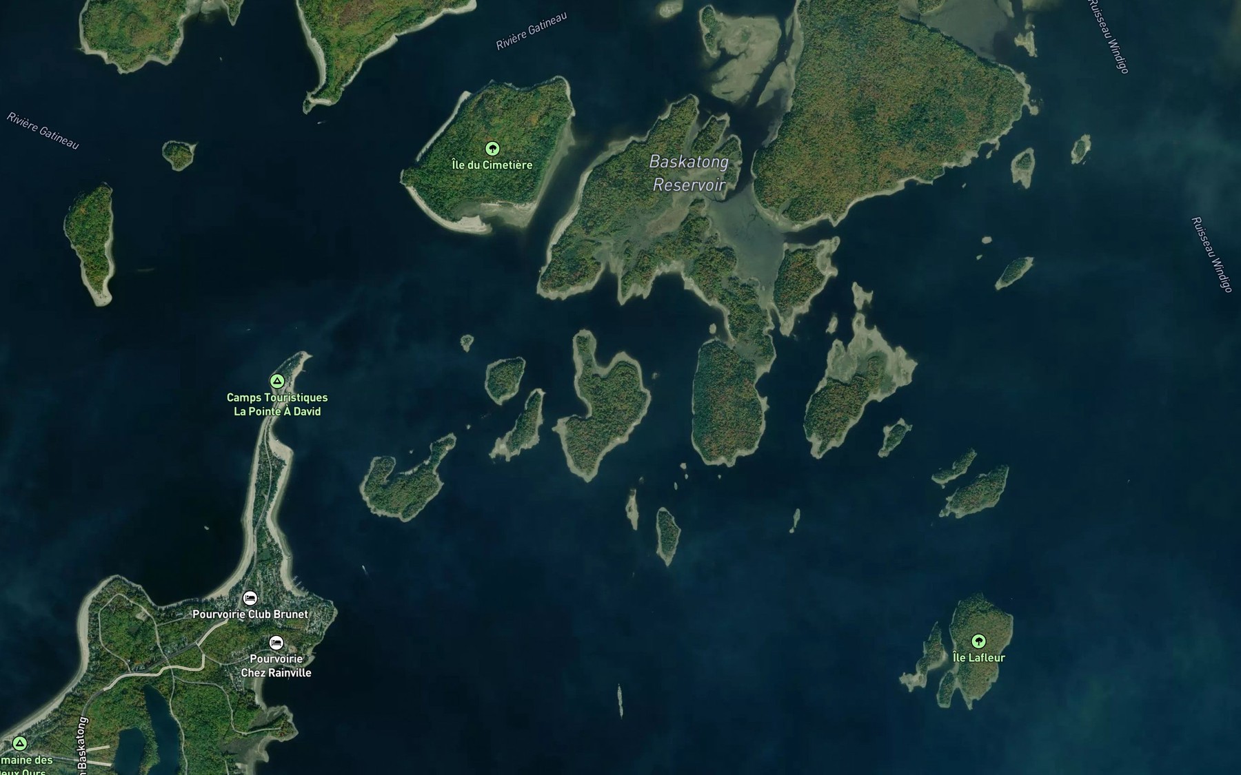 Satellite map of the Reservoir Baskatong