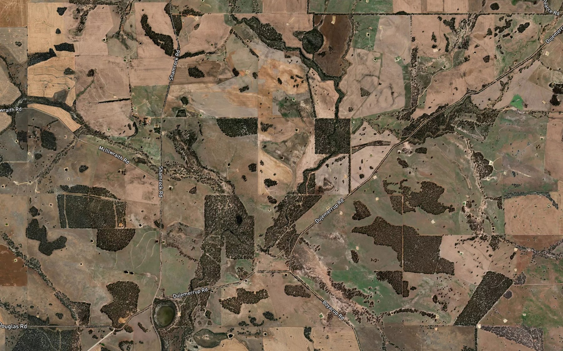 Satellite map of the Ryan Brook