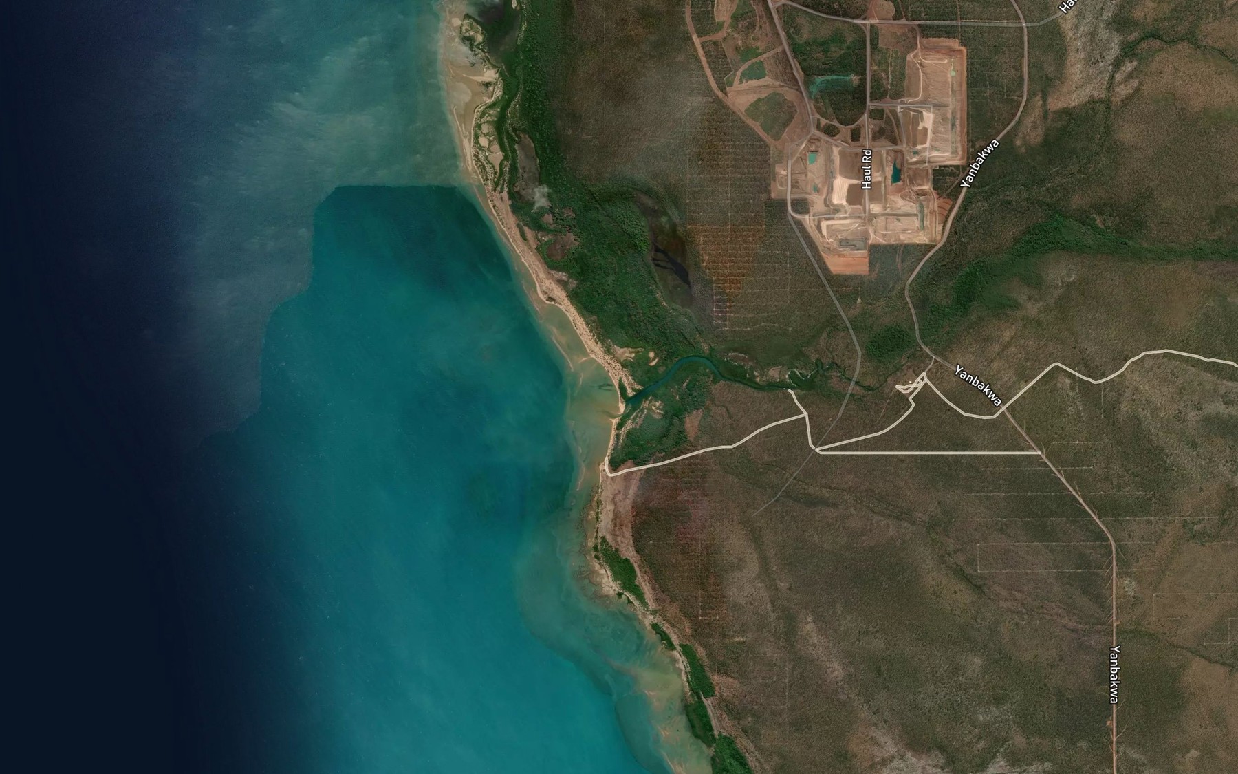 Satellite map of the Emerald River